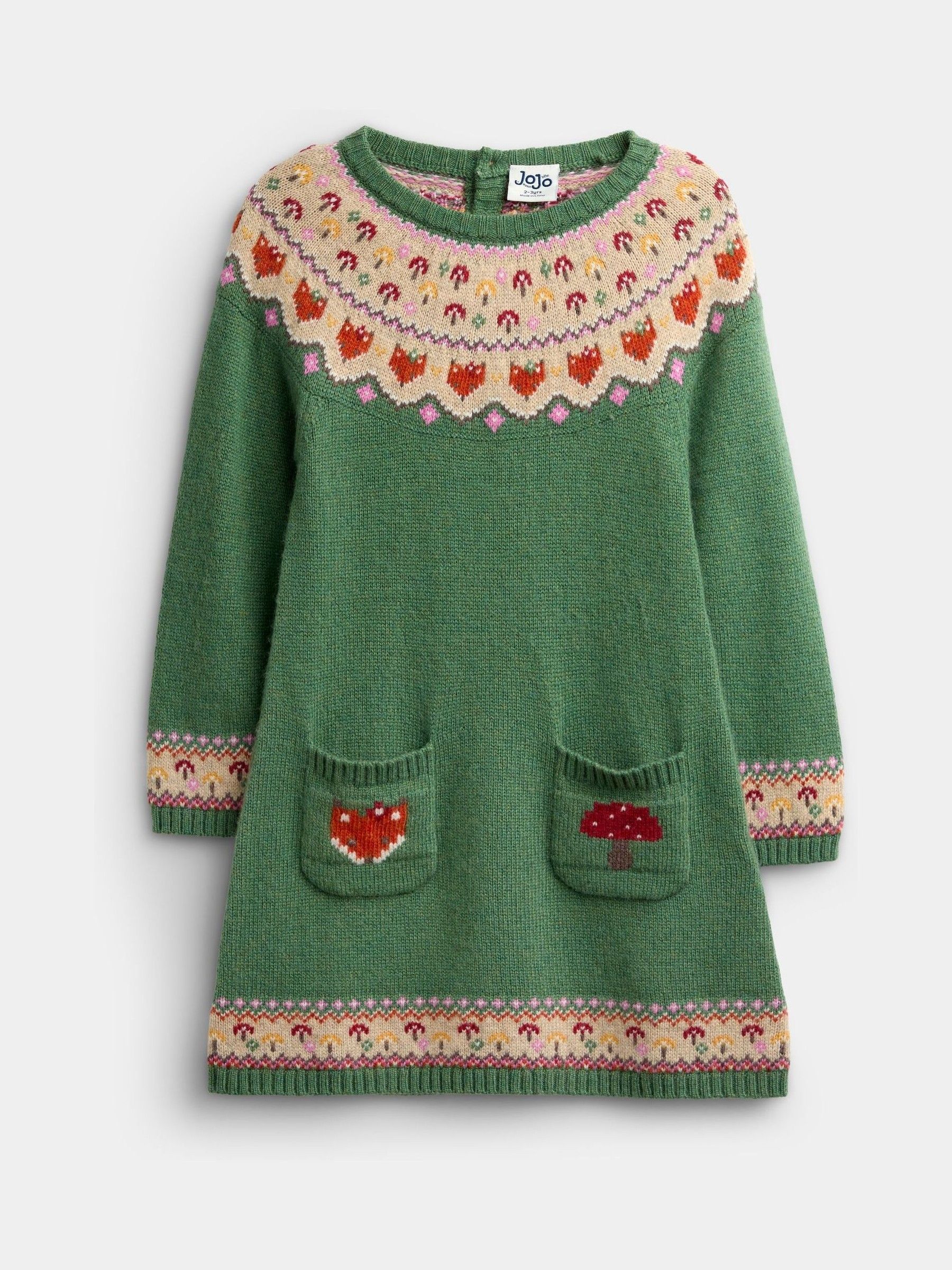 Green Fox & Toadstool - Fairisle Knitted Dress