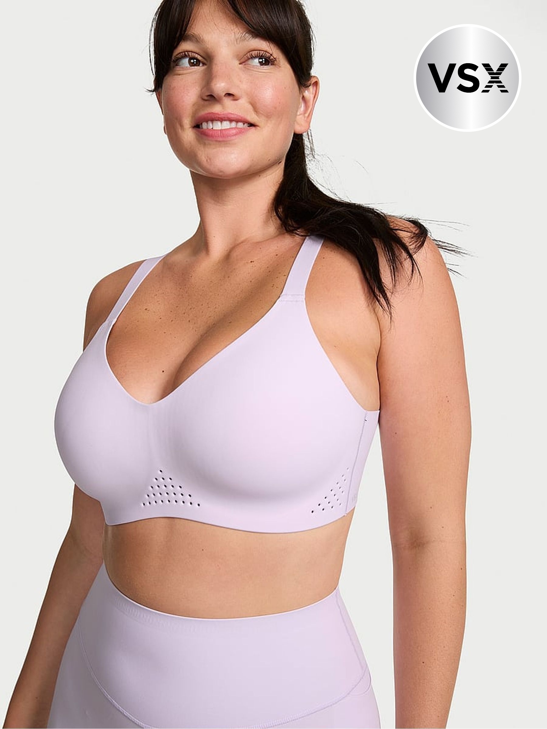 Purple Whisper - Featherweight™ Medium Impact V-neck Sports Bra
