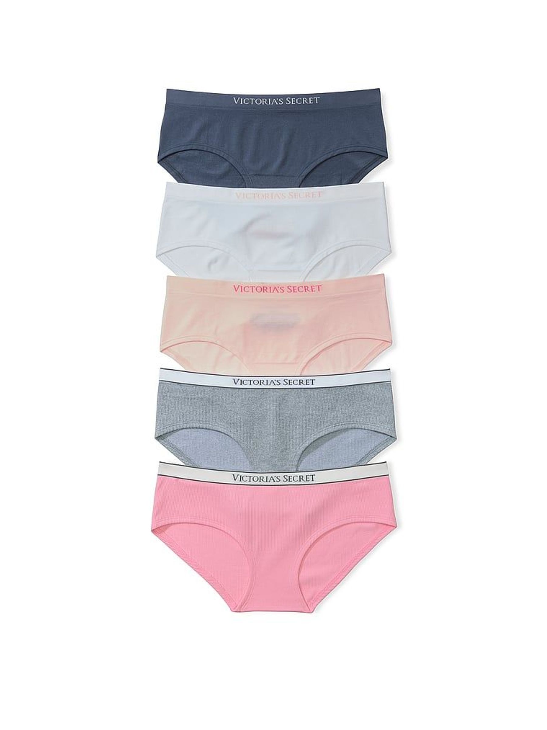 Blue/White/Pink/Grey - Hipster 5 Pack Knickers