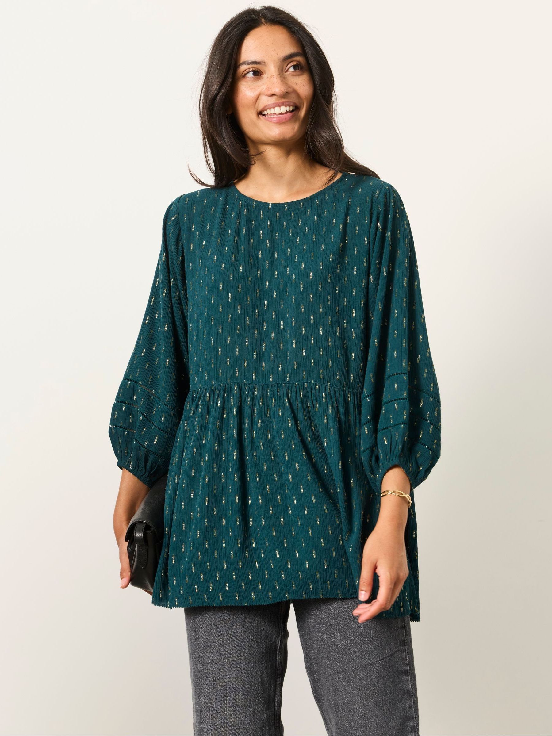 Teal Blue - Metallic Tunic