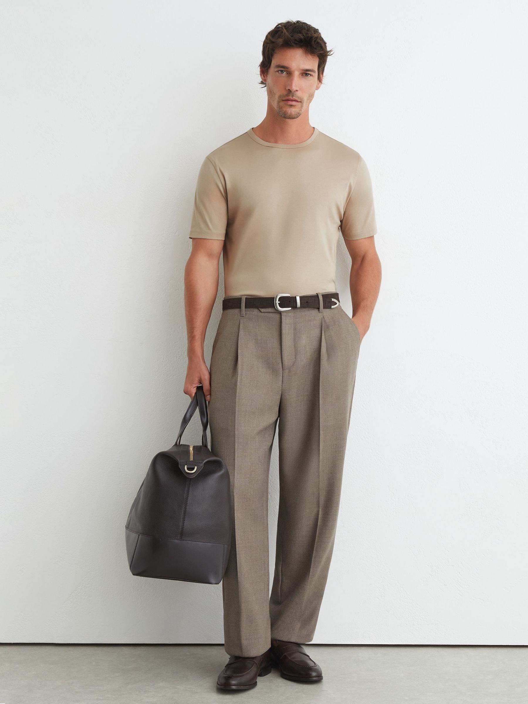 Sand - Regular Air-water Cotton Tailored-fit T-shirt
