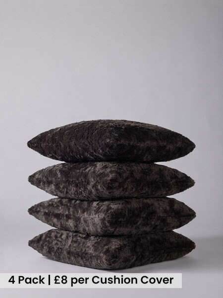 4 Pack Faux Fur Cushion Covers