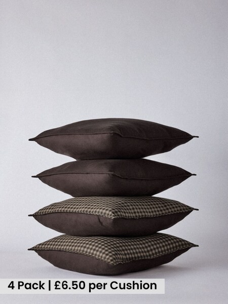 The Set 4 Pack Gingham Cotton Cushion Covers
