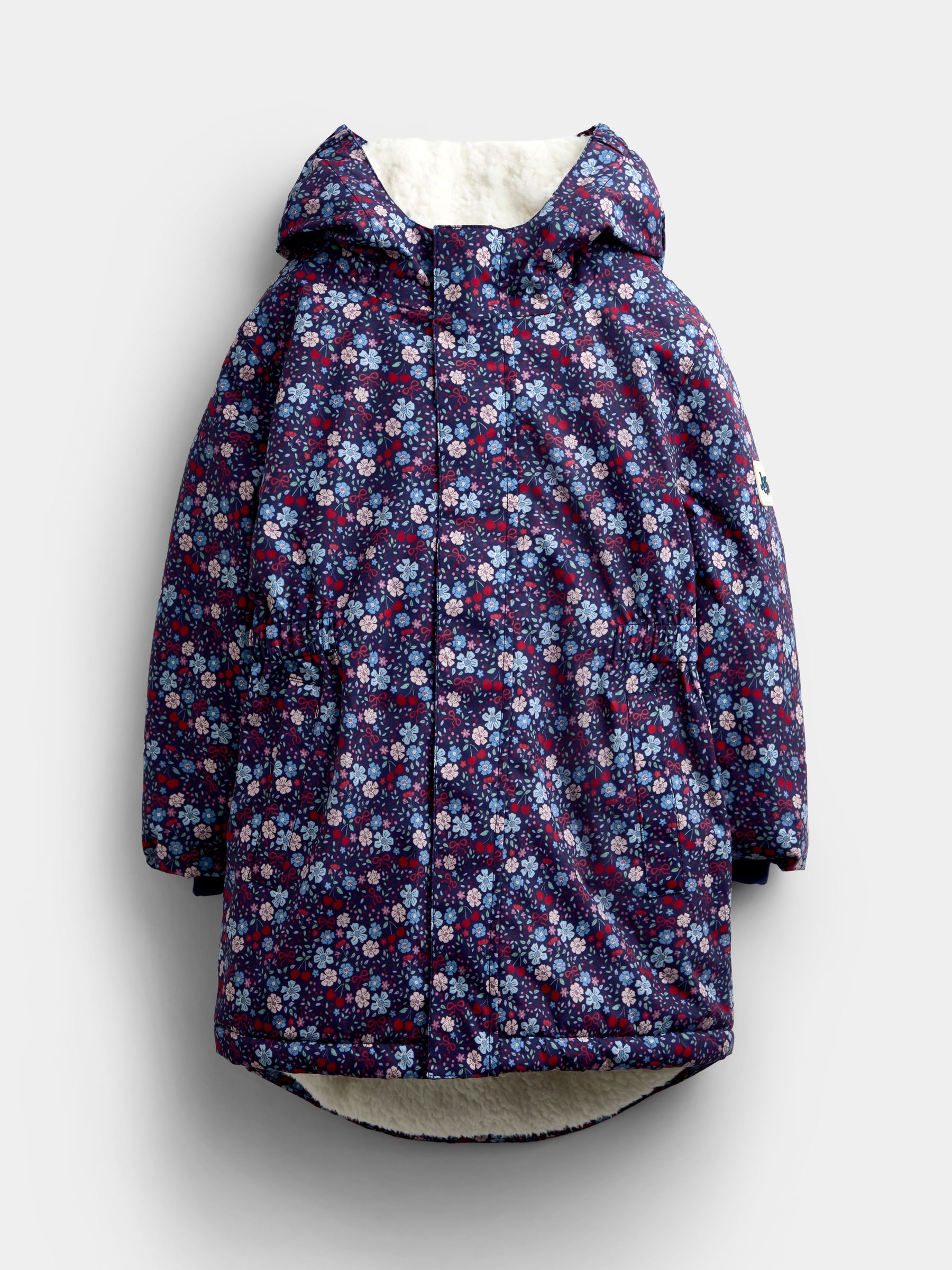 Navy Ditsy - Borg Lined Parka
