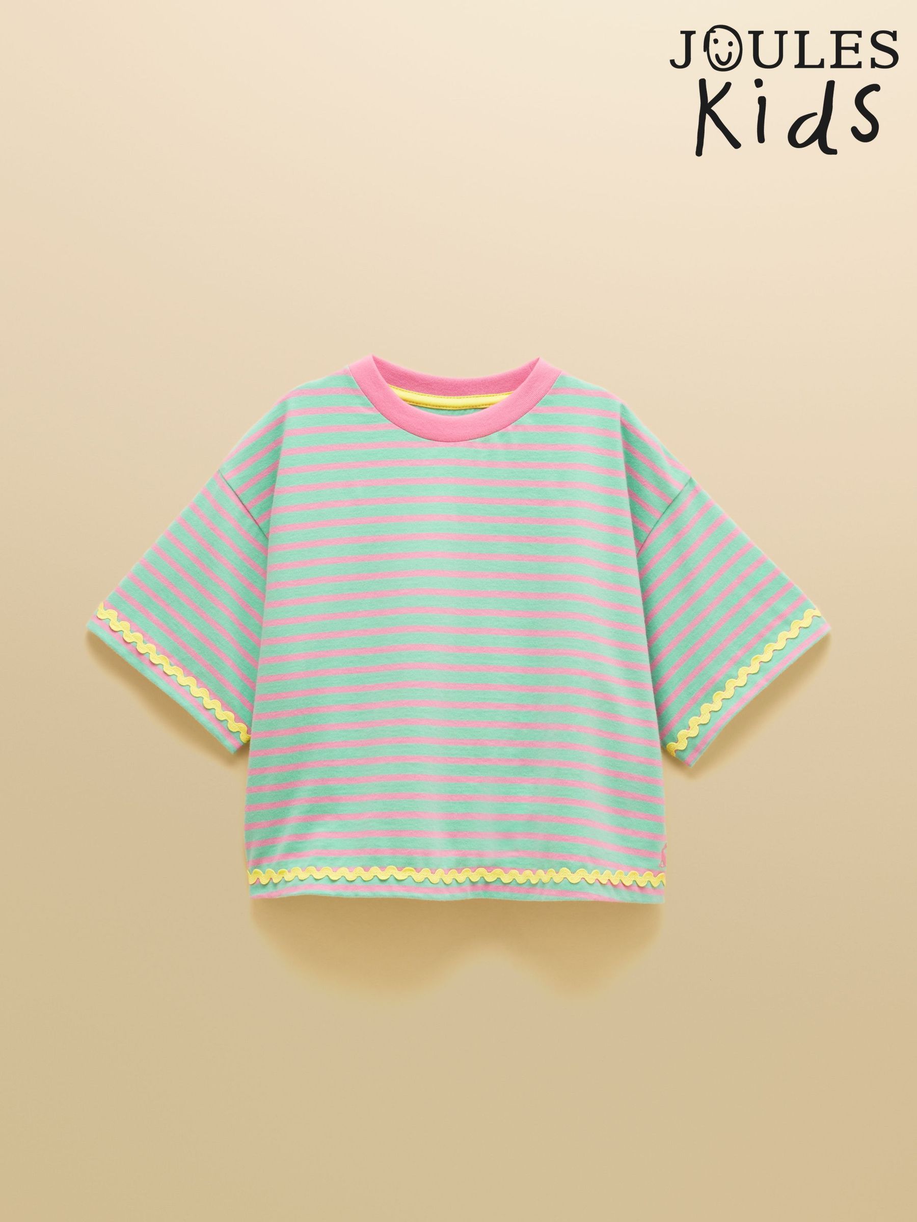 Aqua Blue - Short Sleeve Stripe Boxy T-shirt