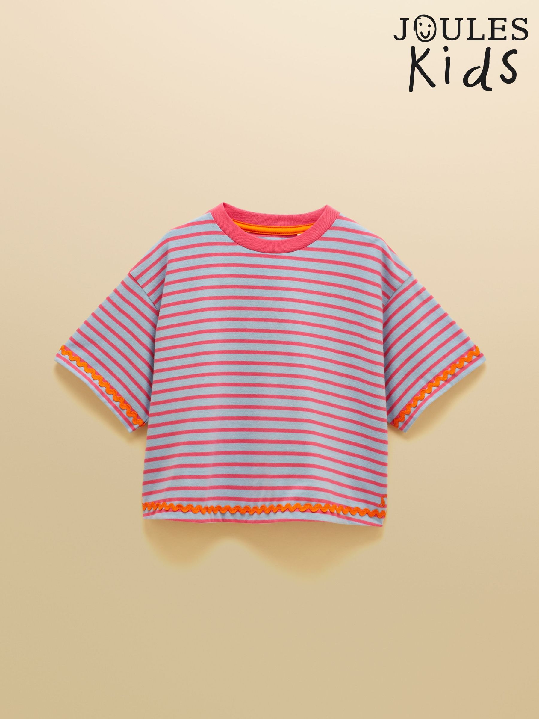 Blue - Short Sleeve Stripe Boxy T-shirt