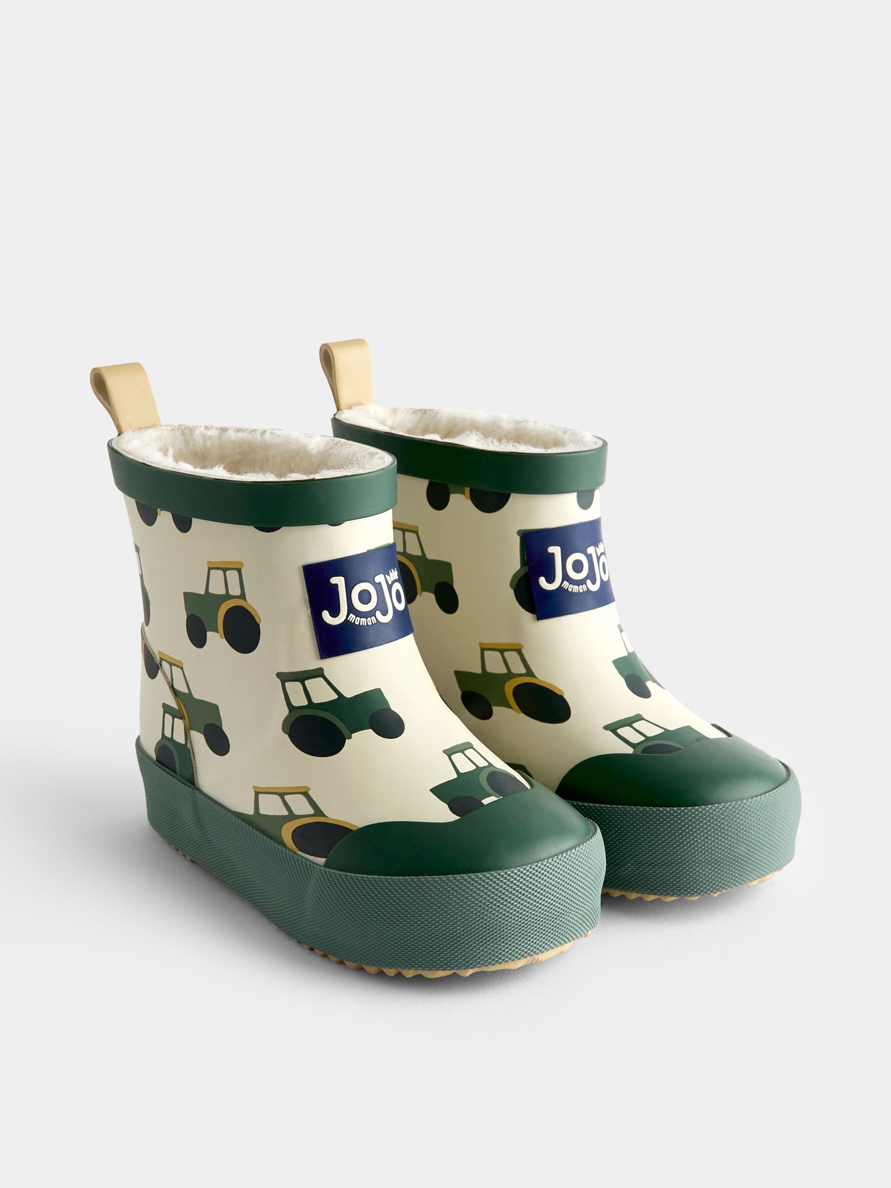 Green Tractor - Cosy Ankle Wellies