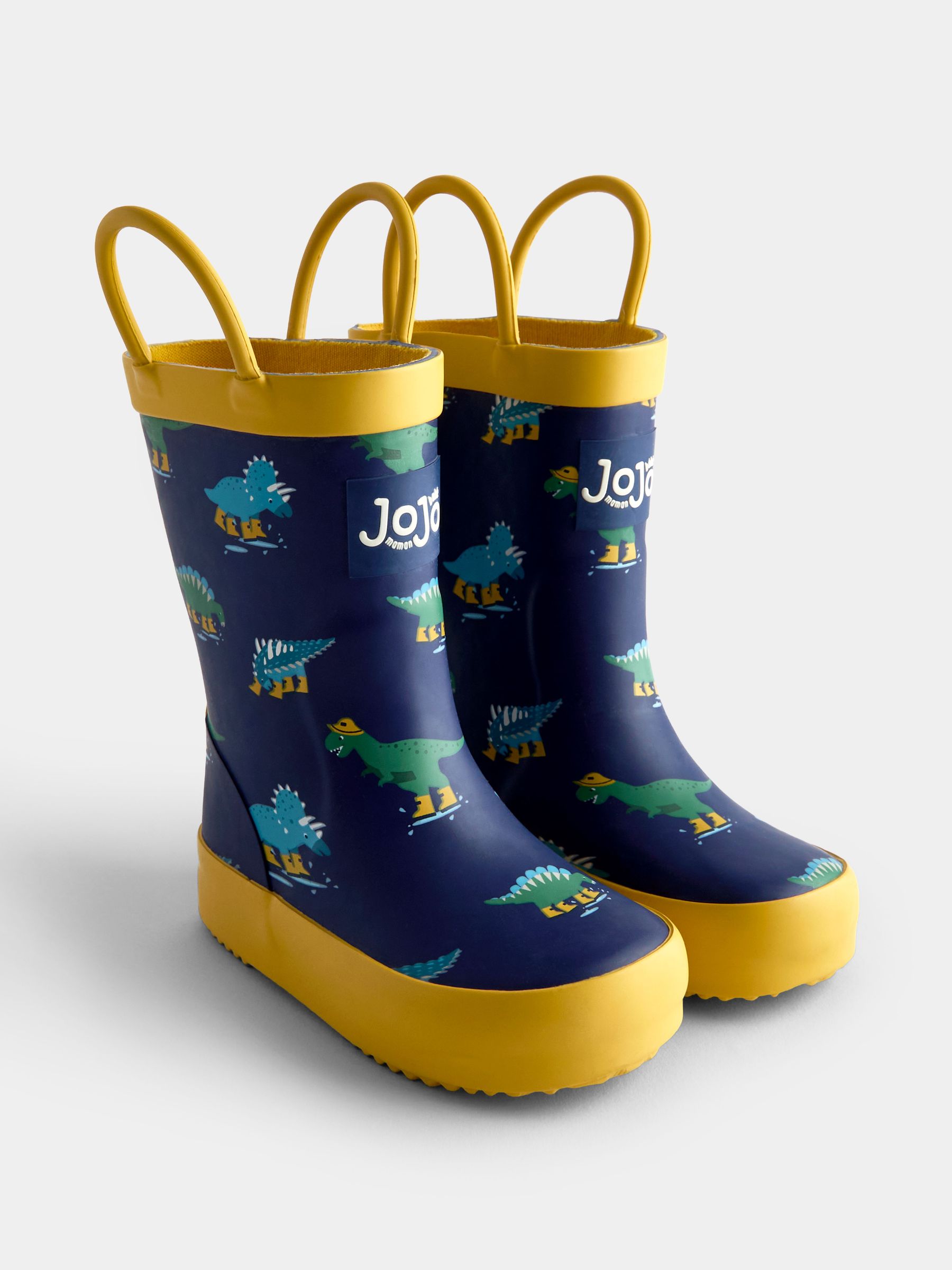 Navy Dino - Handle Wellies