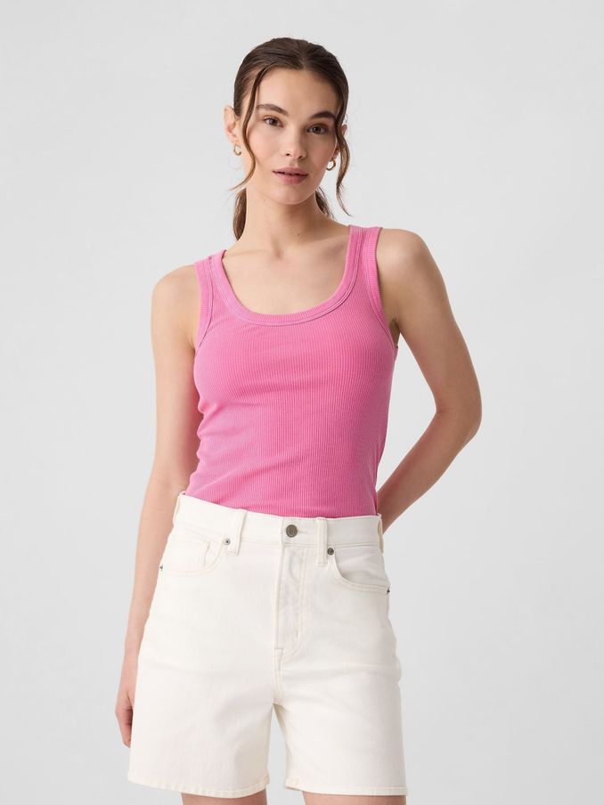 Pink Soft Ribbed Sleeveless Vest Top (V87194) | £7