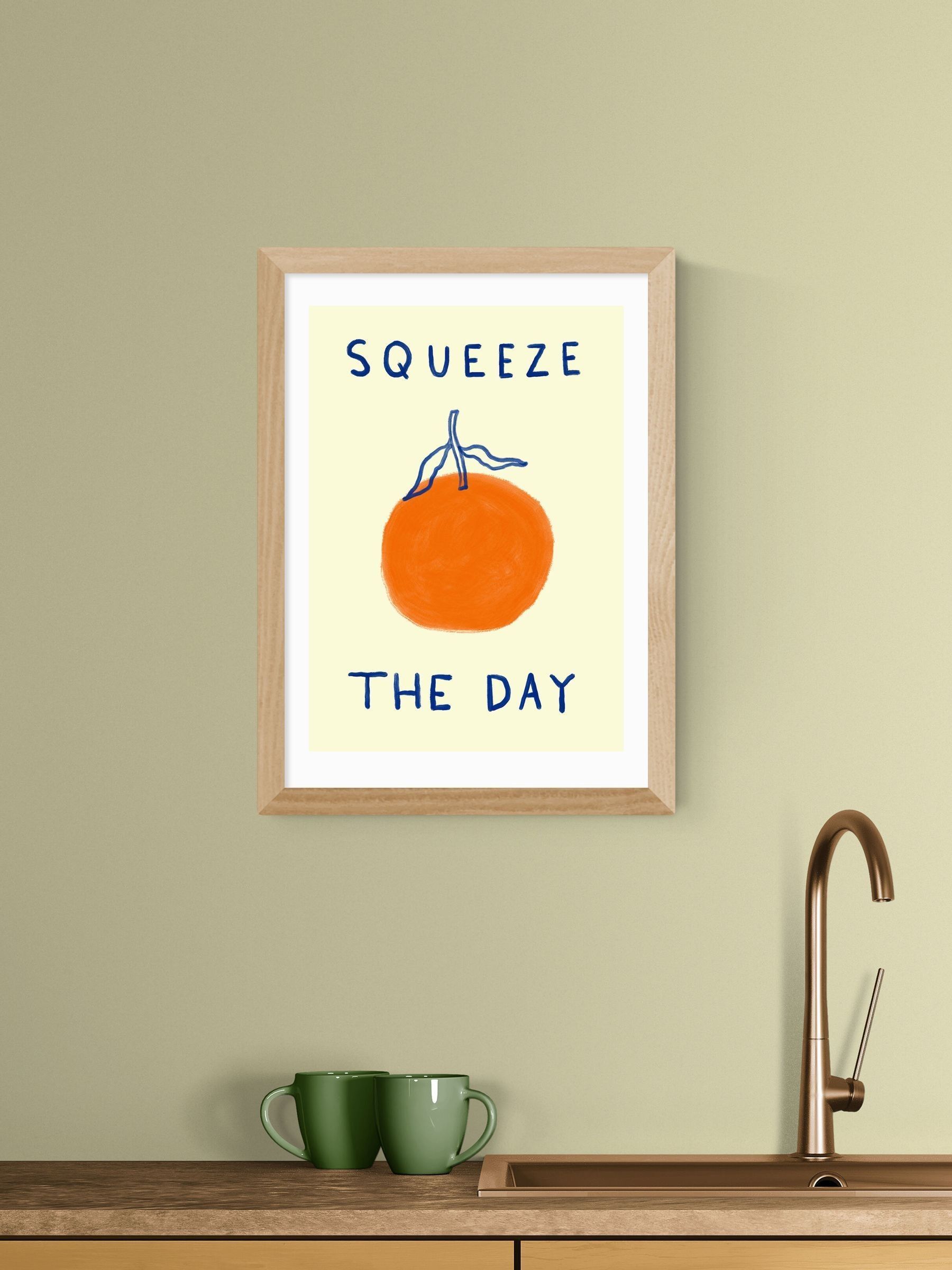 East End Prints Squeeze The Day Orange Wall Art Print By She Snacks And Paints