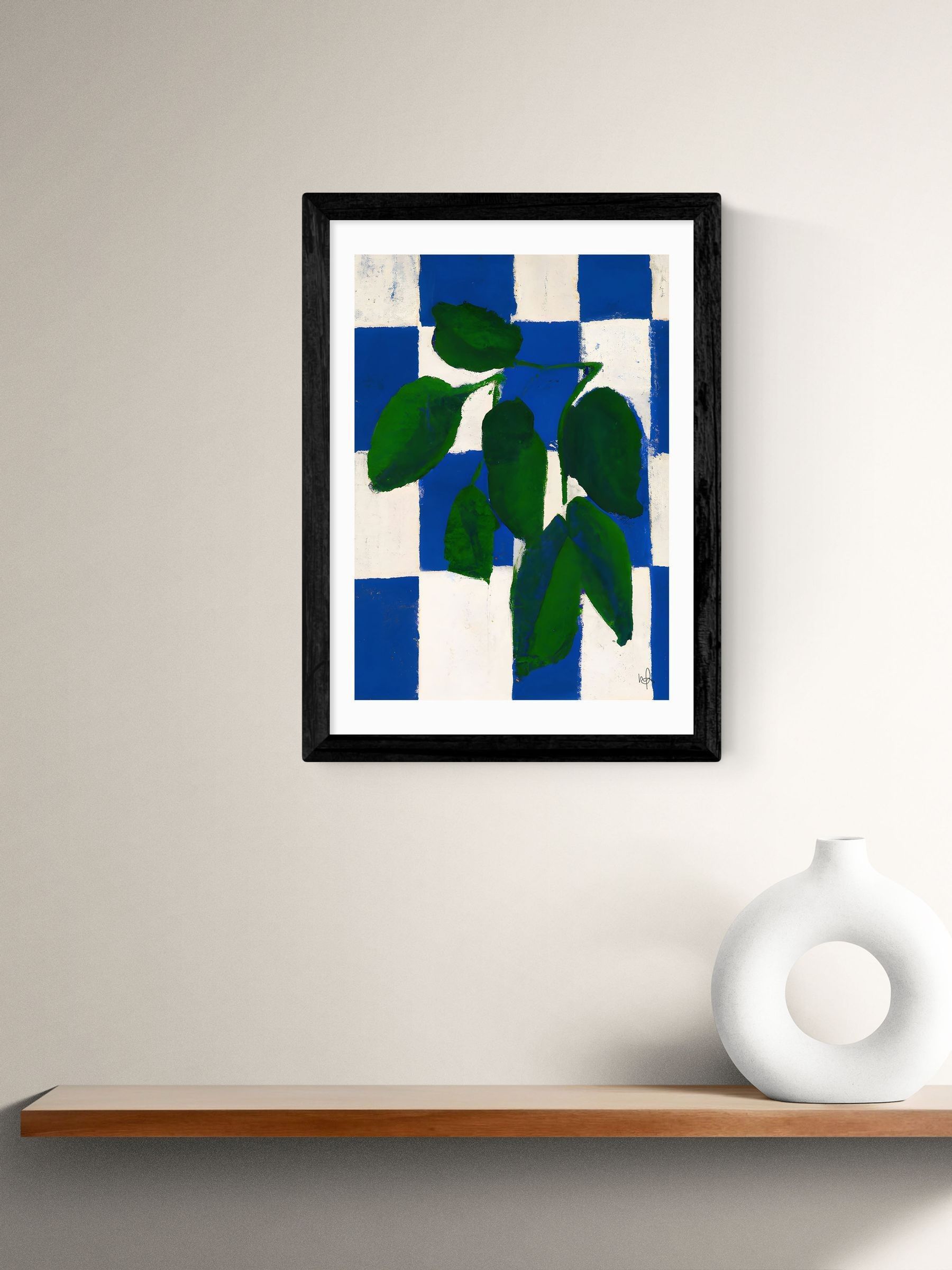 East End Prints Checkered Greenery Wall Art Print By Merel Takken