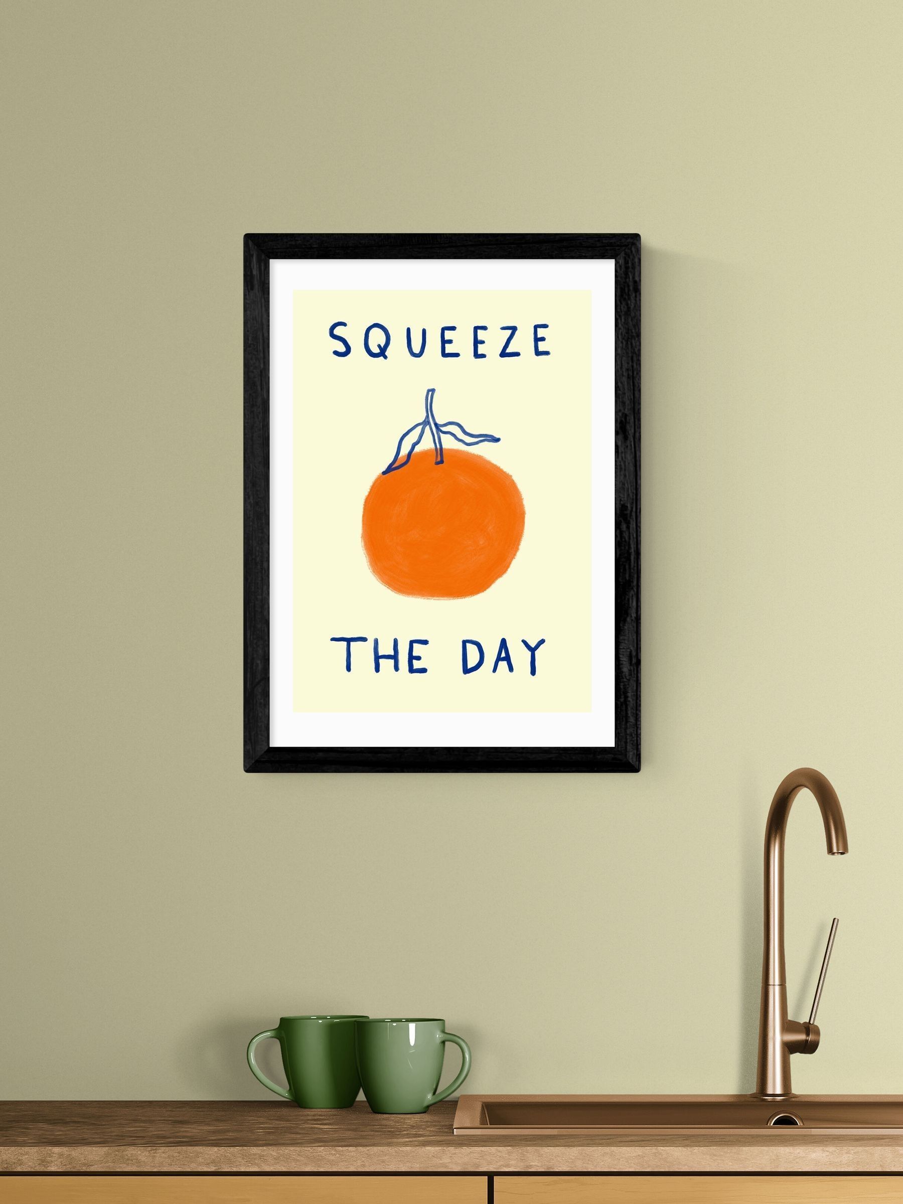 East End Prints Squeeze The Day Orange Wall Art Print By She Snacks And Paints