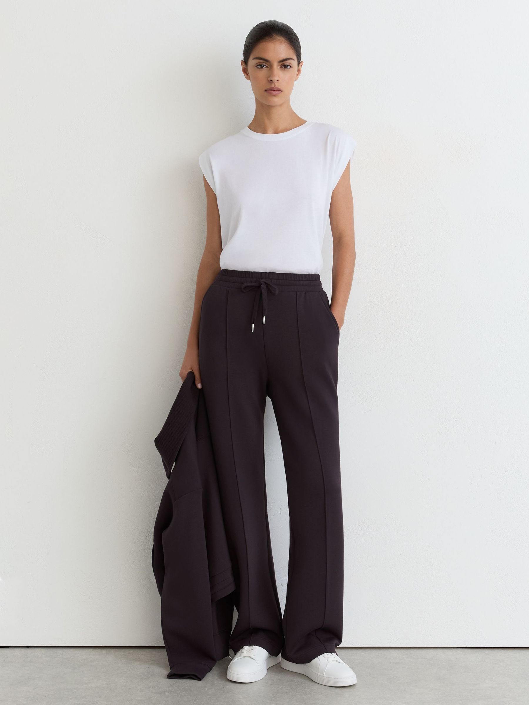 Grape Burgundy - Premium Interlock Wide-leg Joggers