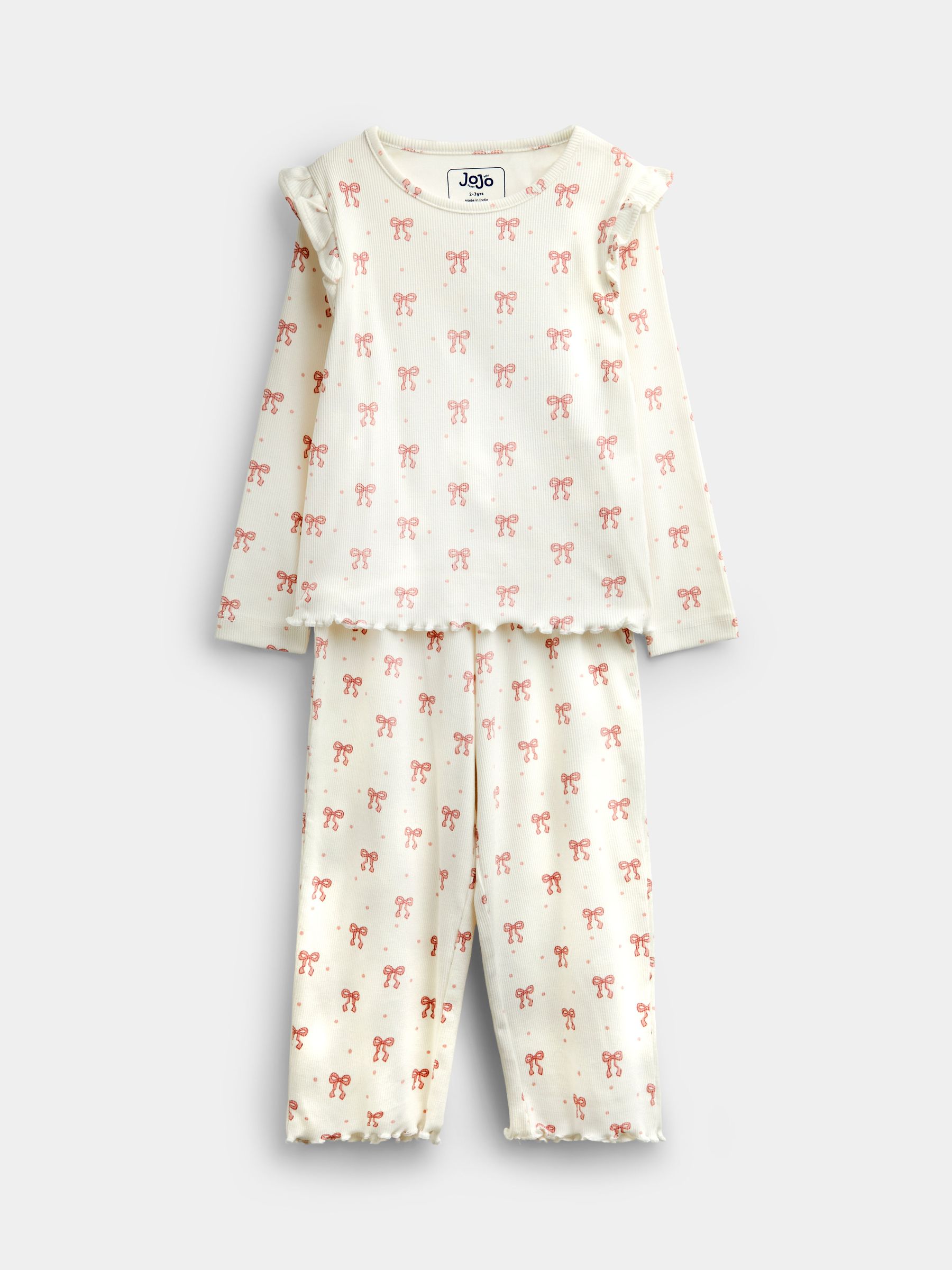 Pink Bow - Pointelle Jersey Pyjamas