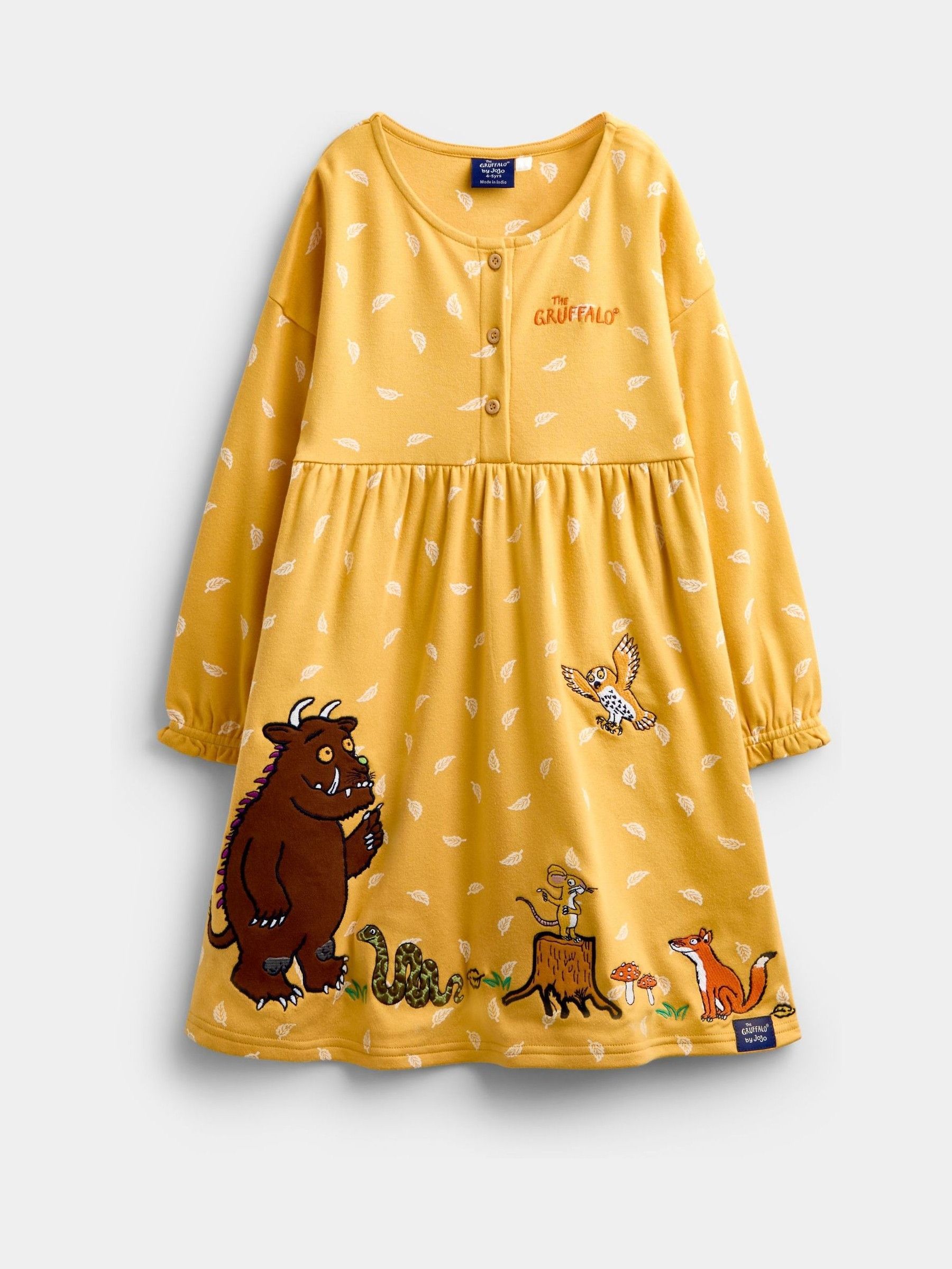 Ochre Yellow The Gruffalo - Button Front Jersey Dress