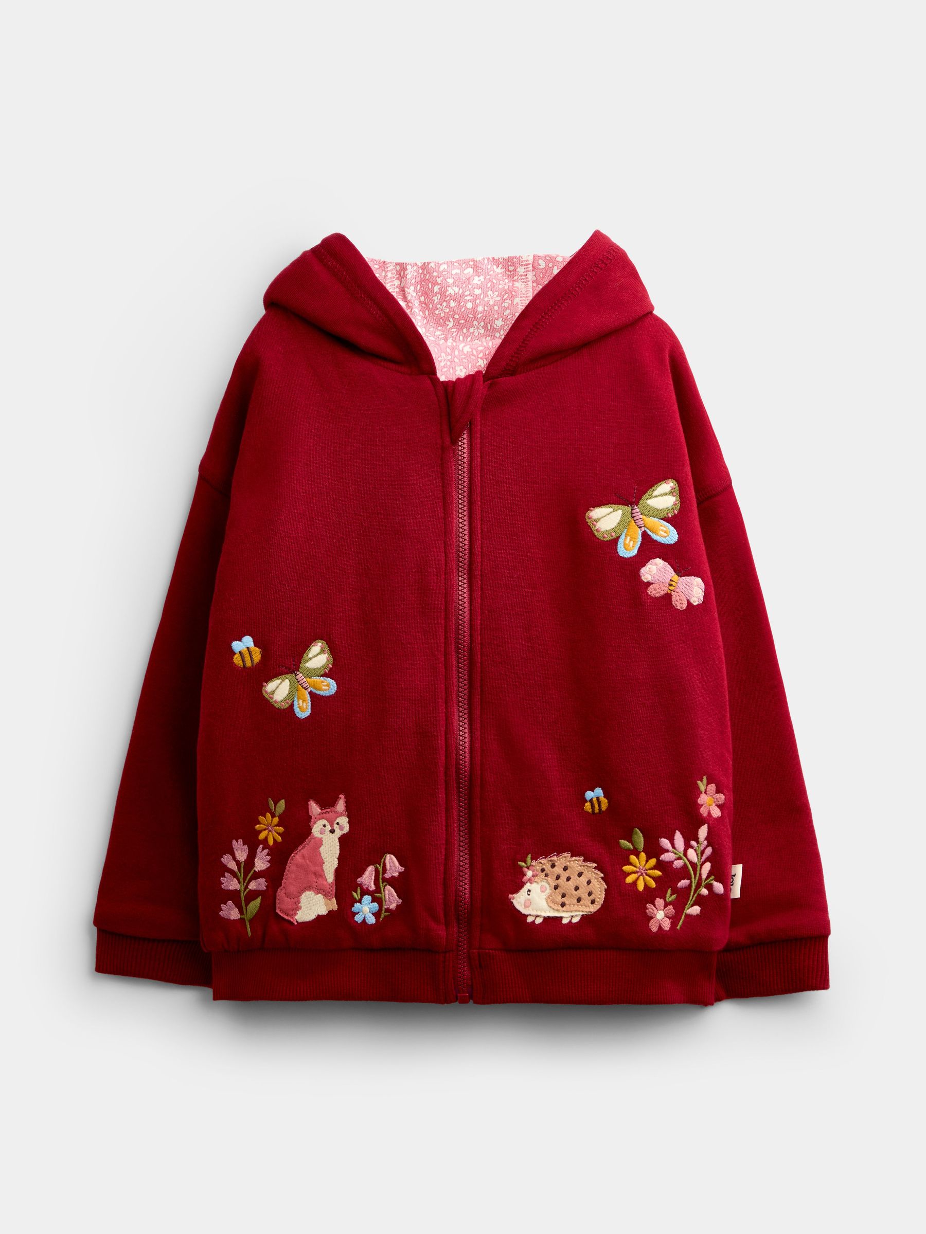 Burgundy Red Woodland - Reversible Hoodie