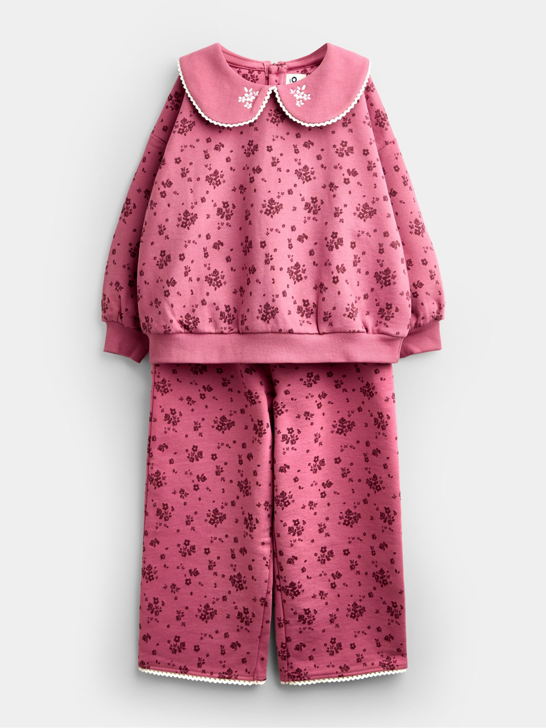 Plum Purple Ditsy Floral - Sweatshirt & Wide Leg Jogger Set