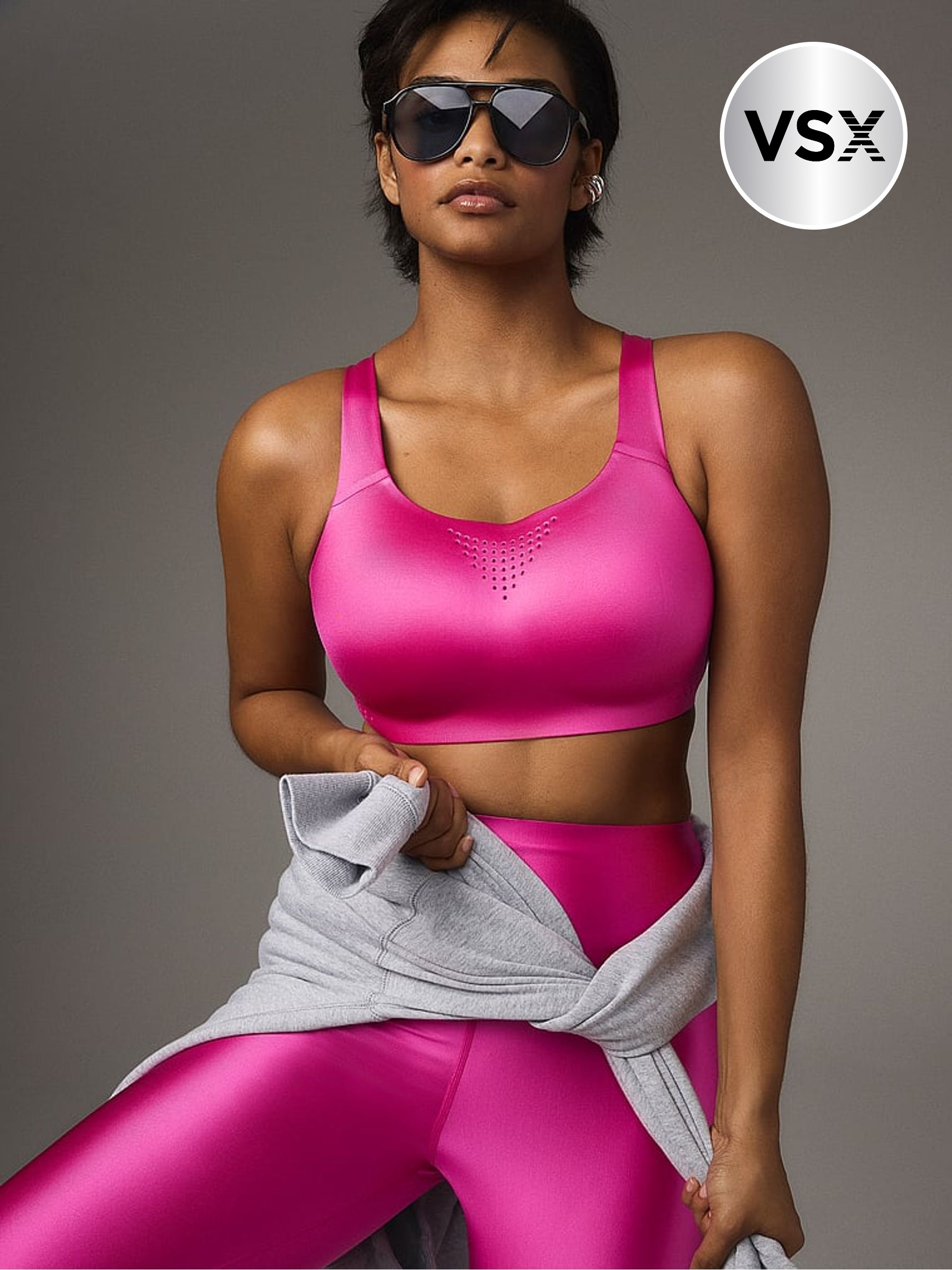 Pink Fire - Featherweight Max™glossytech High Impact Sports Bra