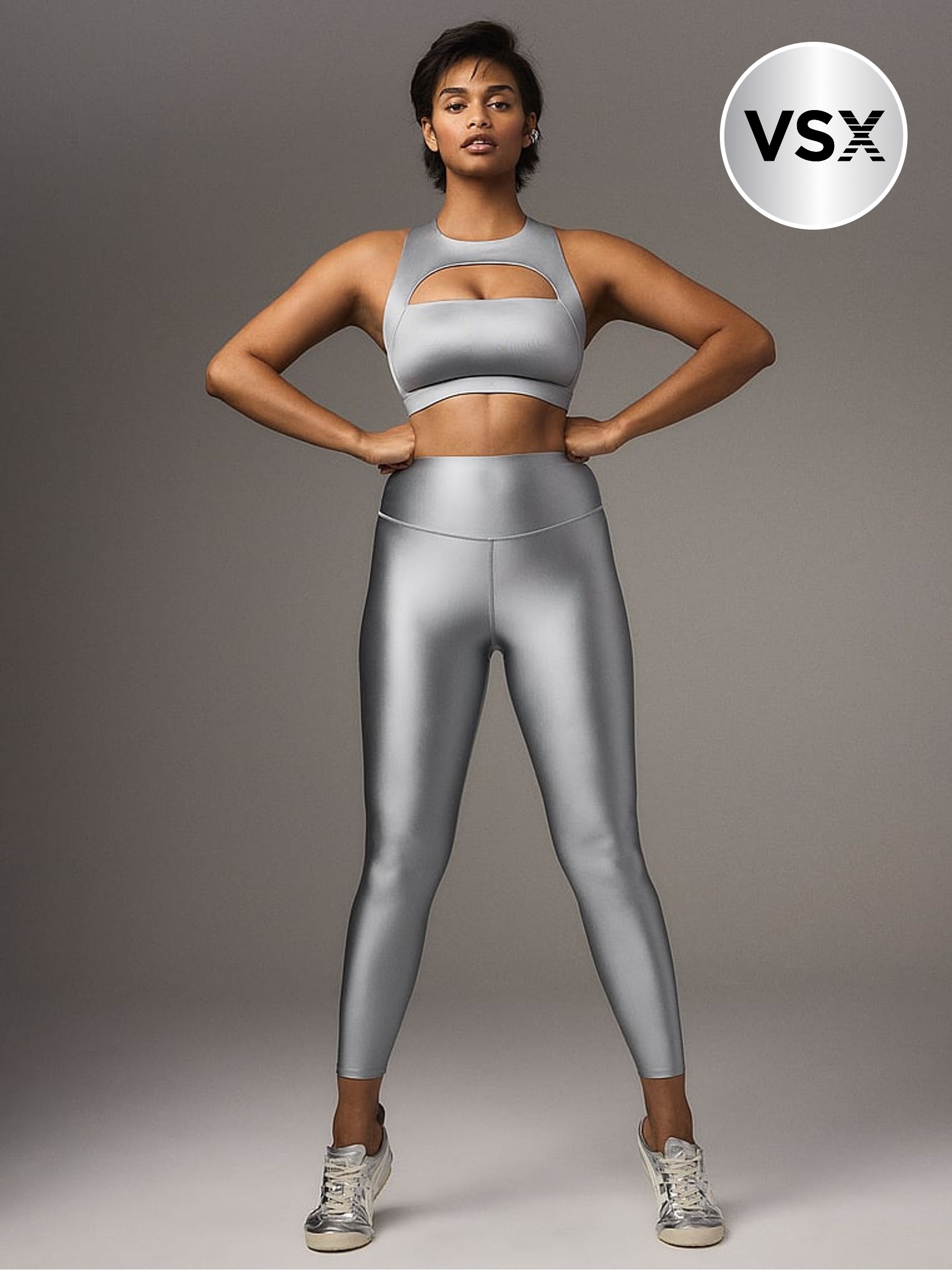 Starstruck Grey - Glossytech™ High Rise Leggings