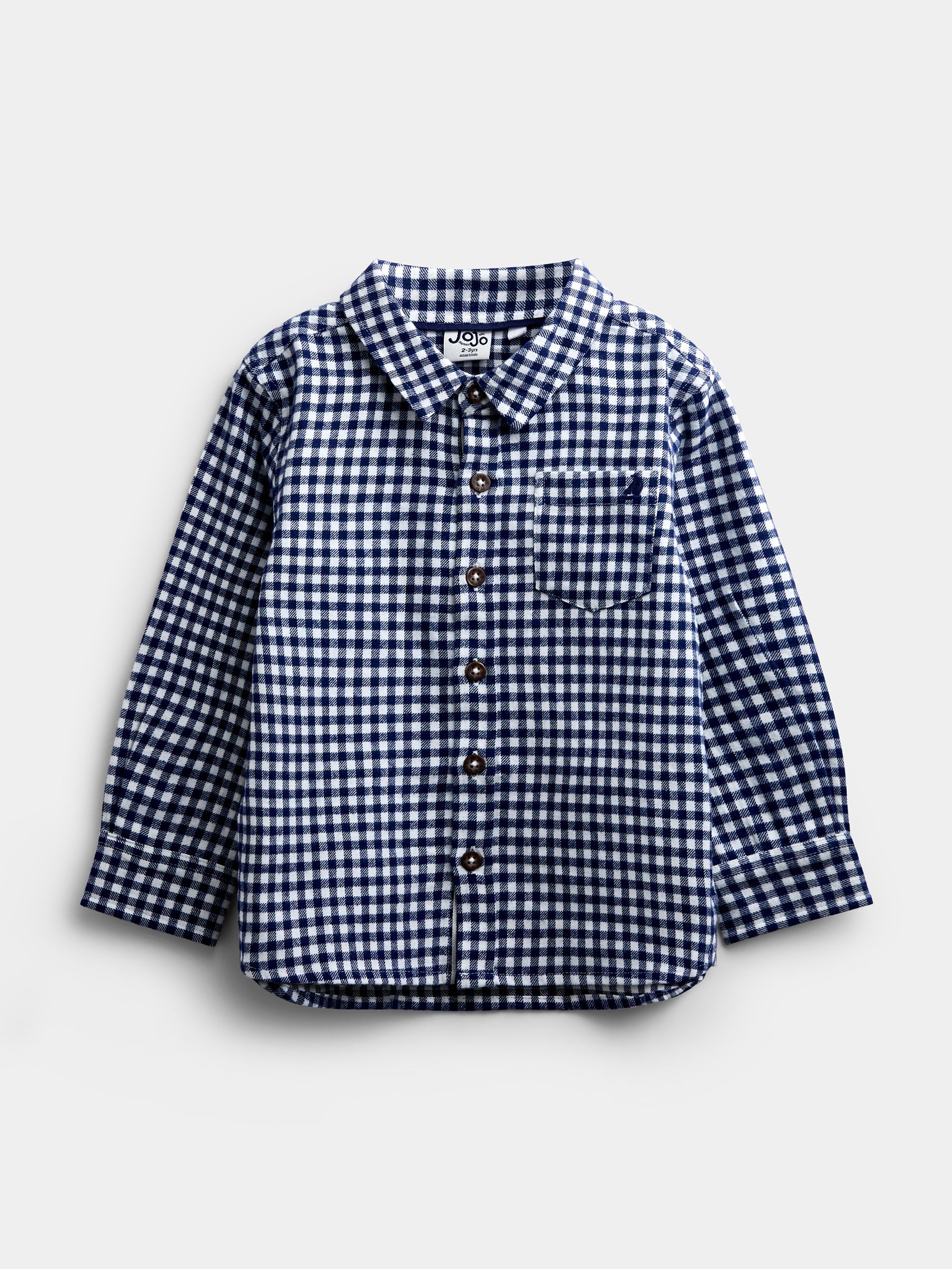 Navy Blue Gingham - Long Sleeve Shirt