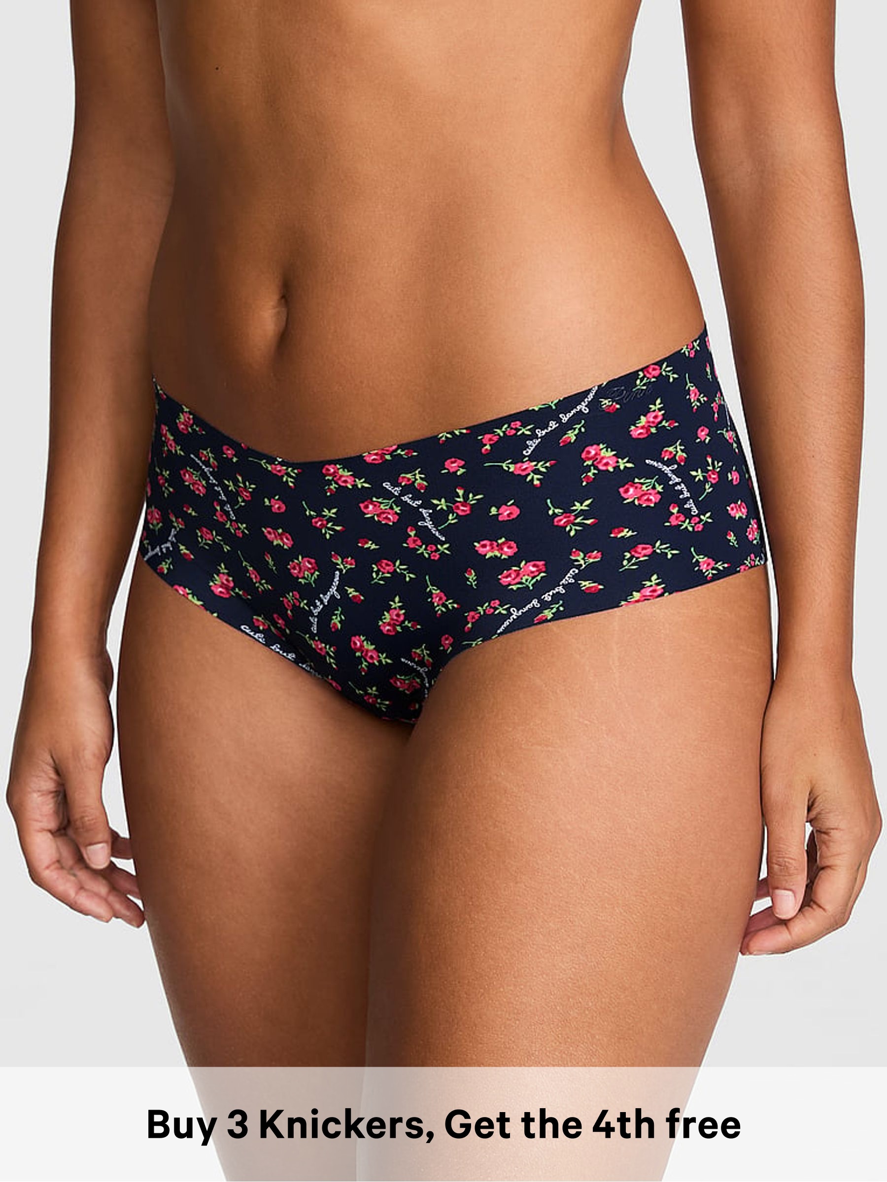 Noir Navy Blue Cute But Dangerous Print - Cheeky No Show Knickers