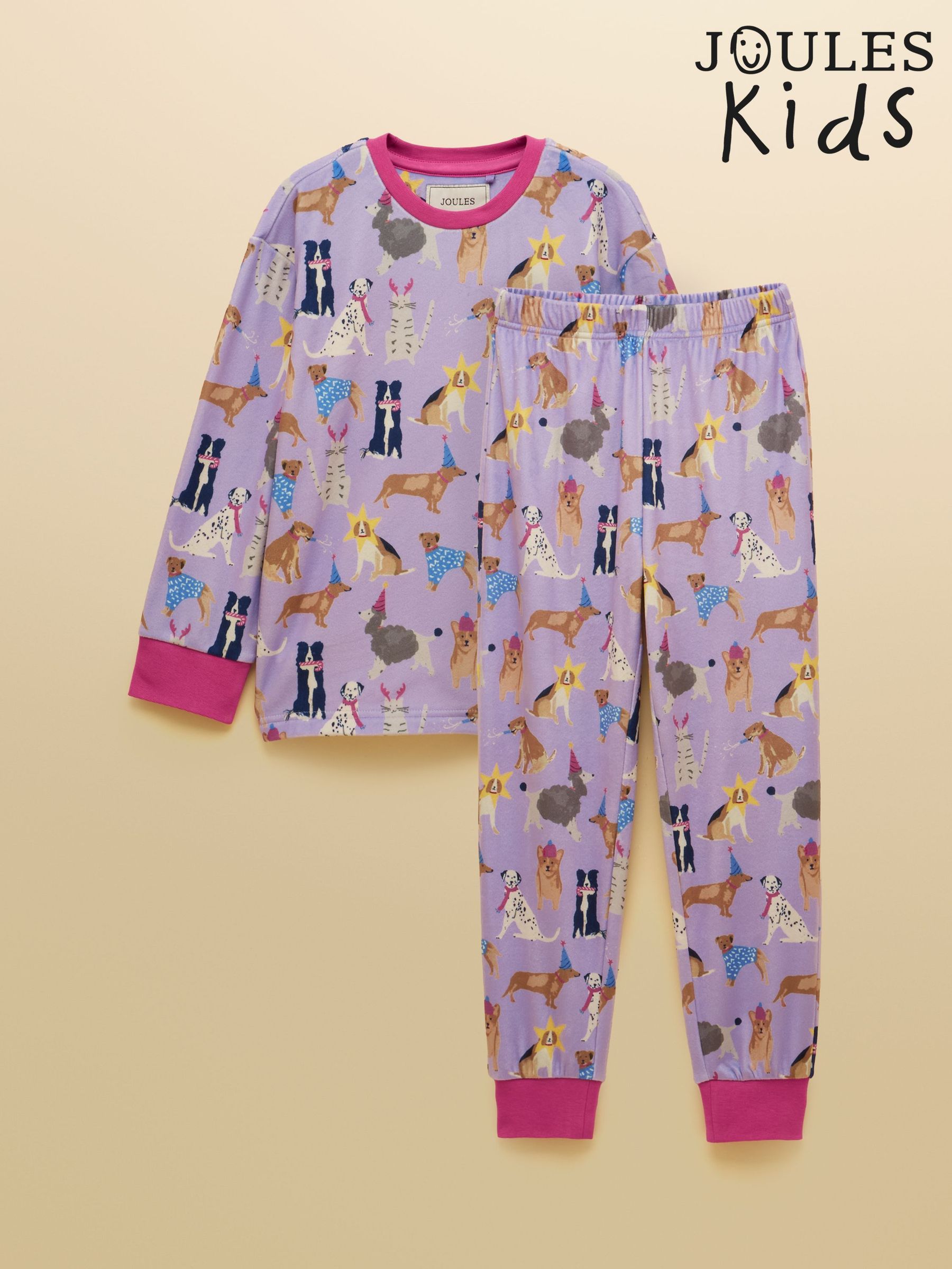 Lilac Dogs - Long Sleeve Fleece Pyjamas