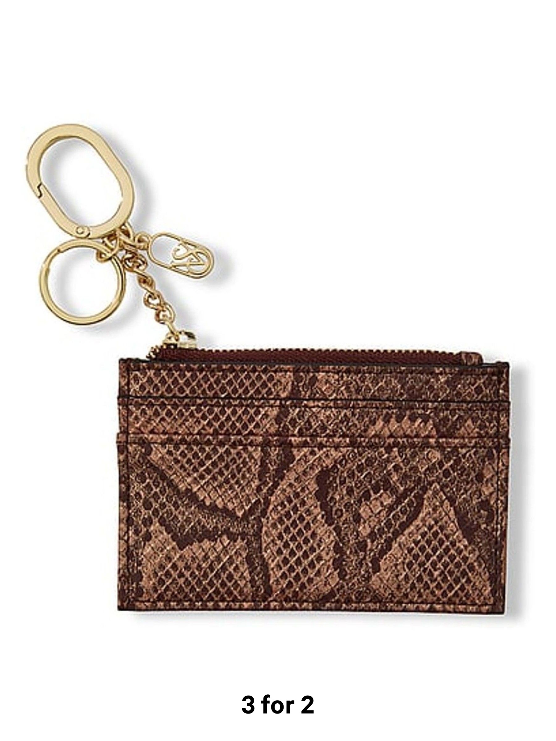 Brown Snake Print - Card Case Keyring