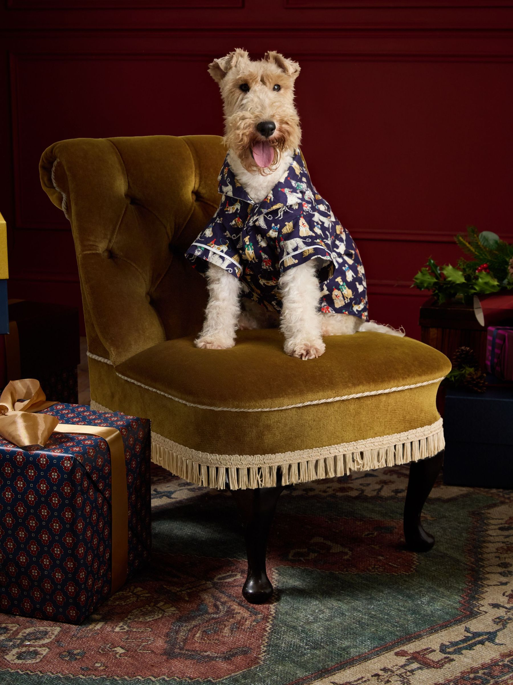 Navy Party Dogs Festive Dog Pyjamas (W03867) | £15 - £19