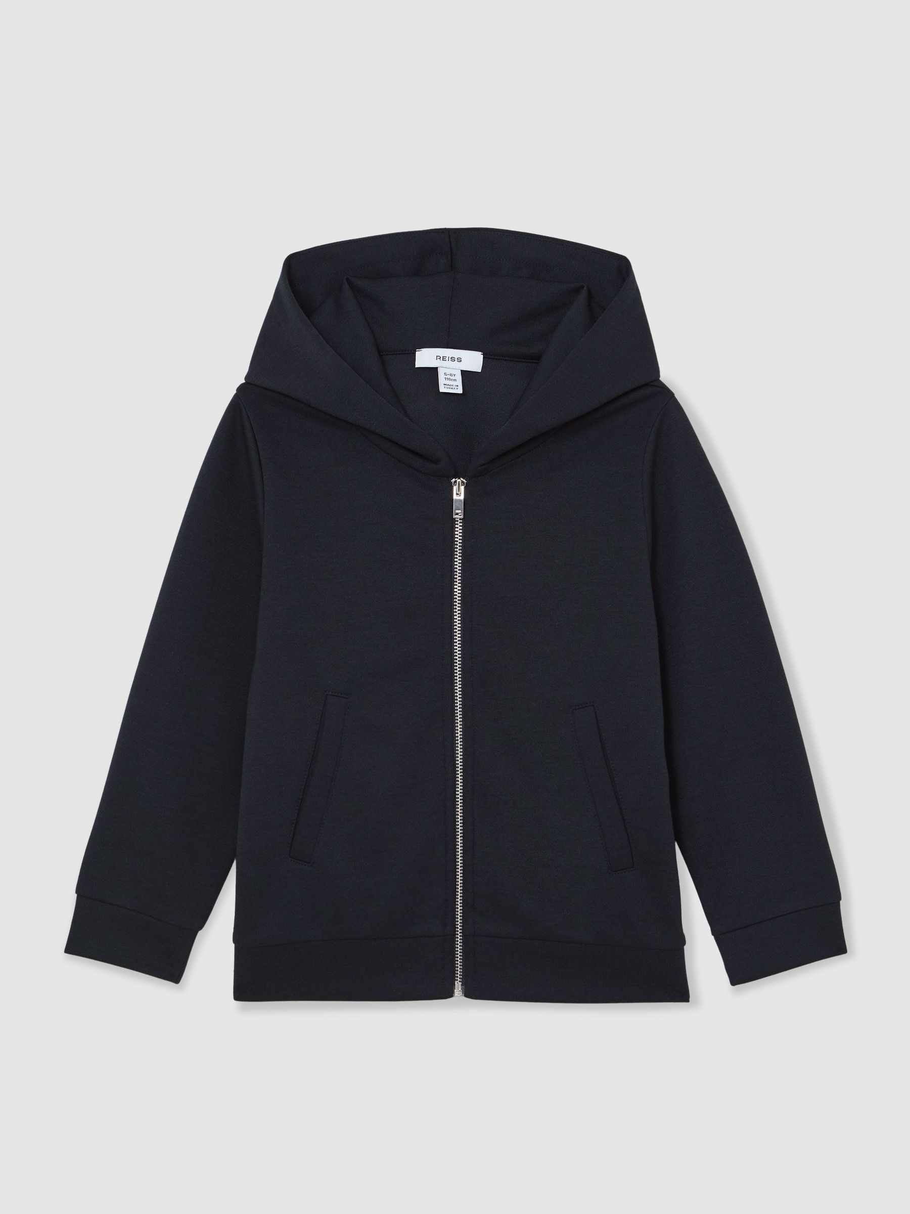 13-14 yrs Premium Interlock Zip Through Hoodie in Navy (W04329) | £46