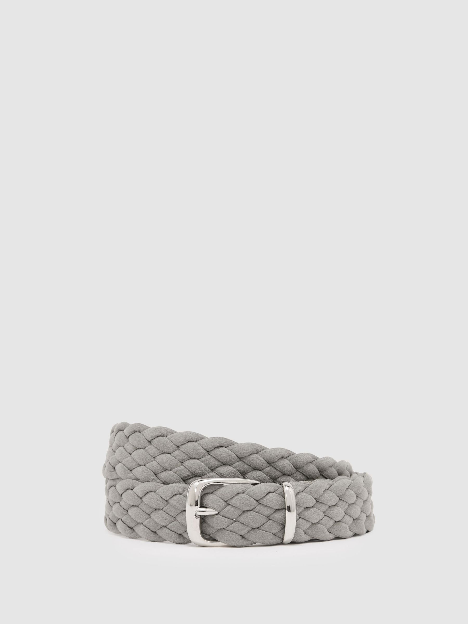 Suede Woven Belt in Soft Grey (W05664) | £88