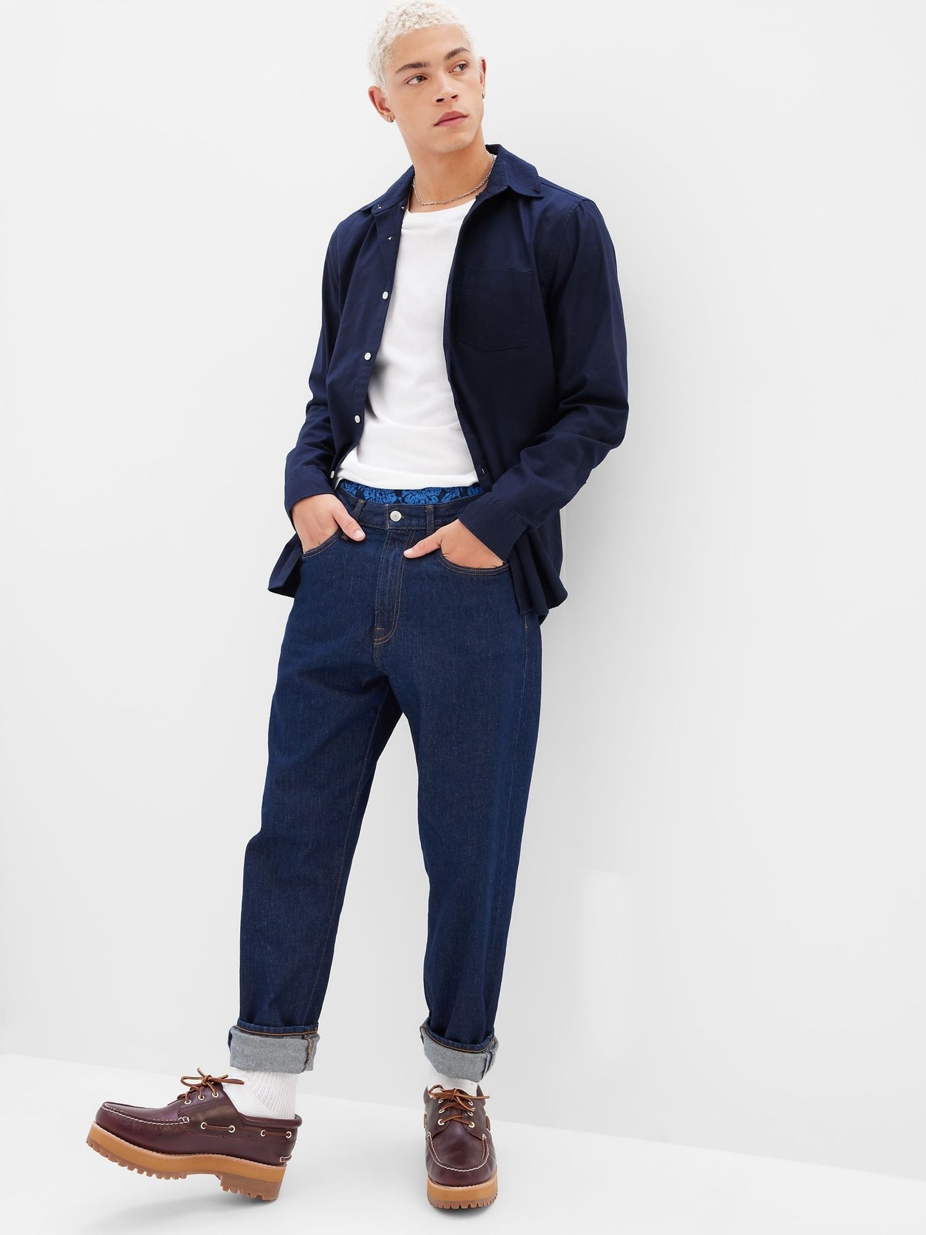 Navy Blue - Regular Oxford Shirt In Standard Fit