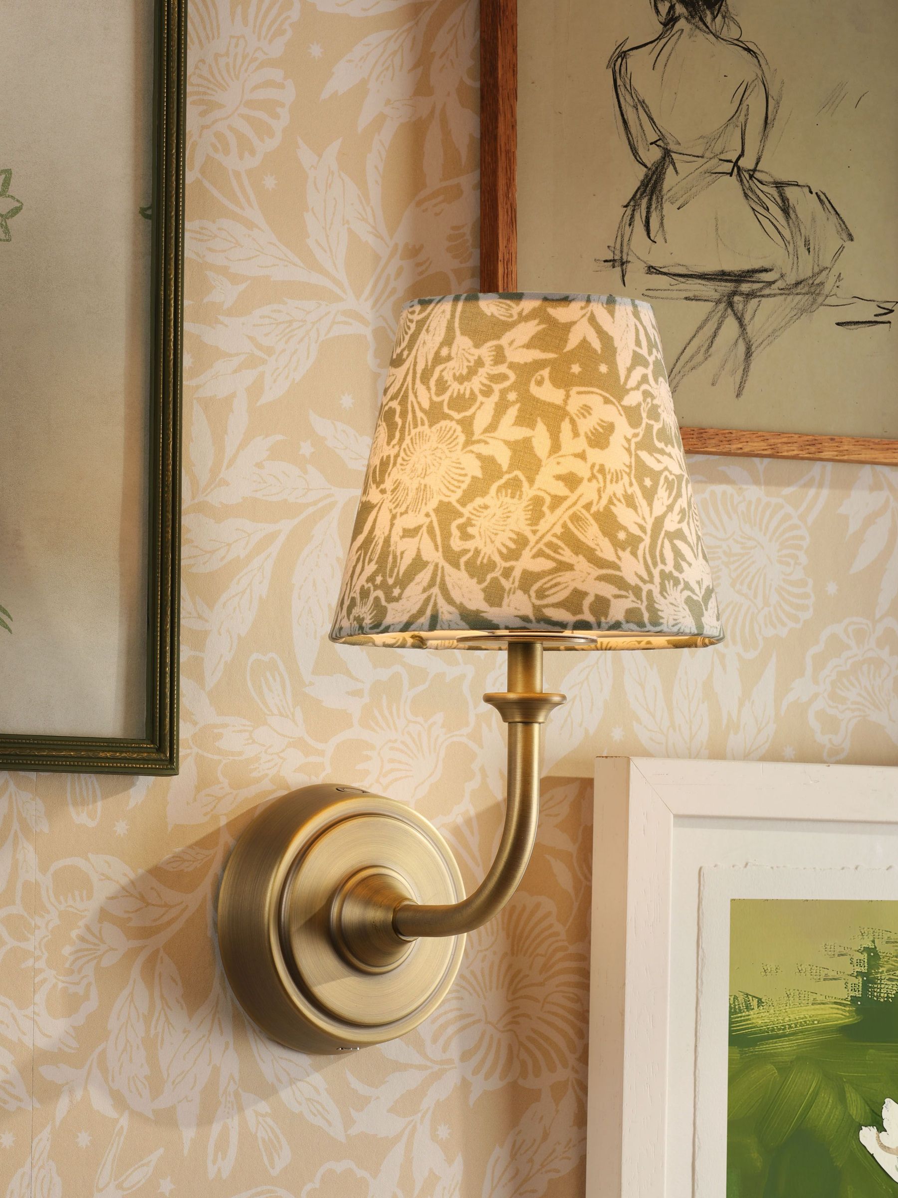 Pheasant Print Apsley Rechargeable LED Wall Light (W07232) | £50