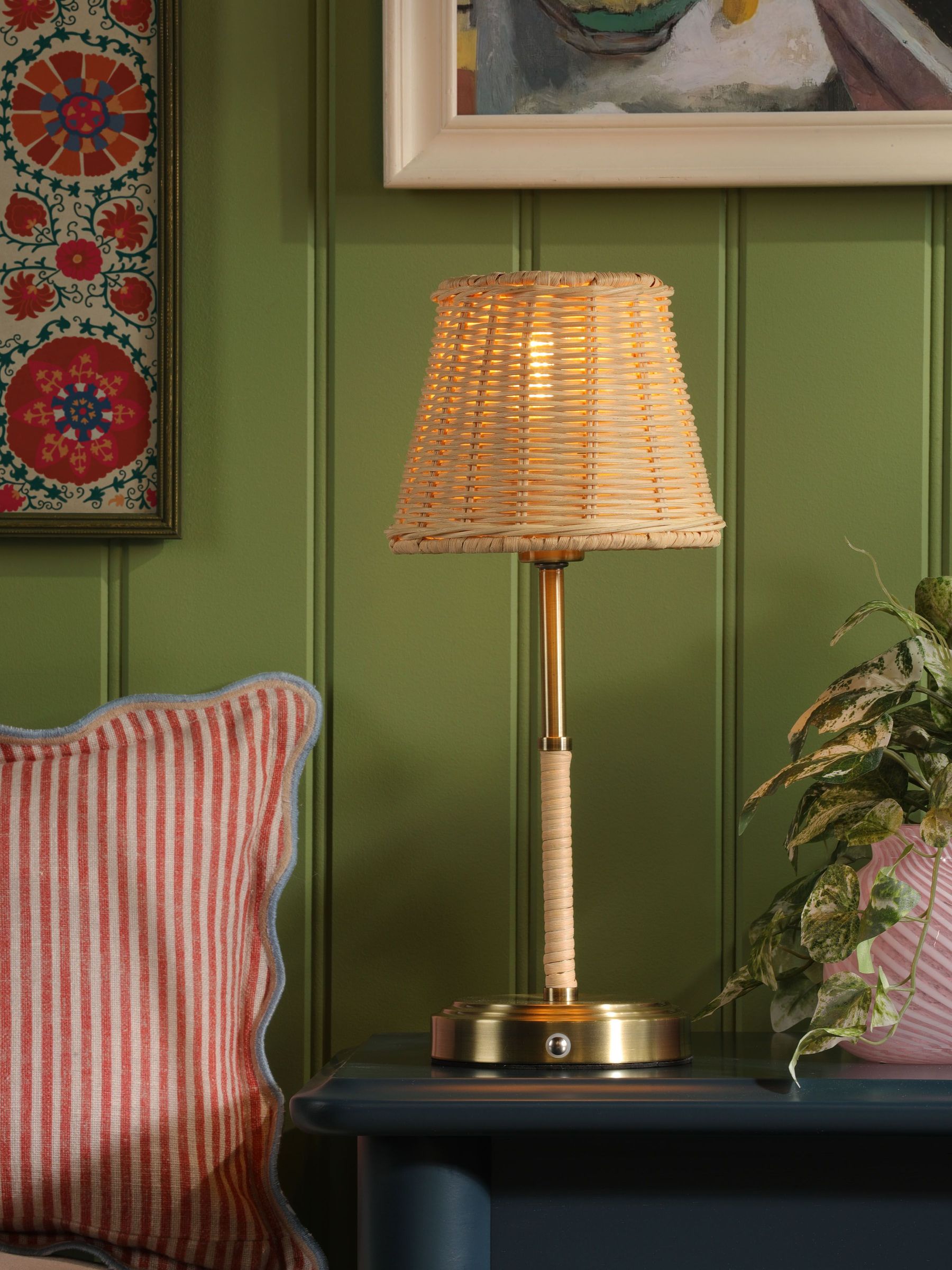 Natural Elcot Rechargeable LED Table Lamp (W07242) | £65