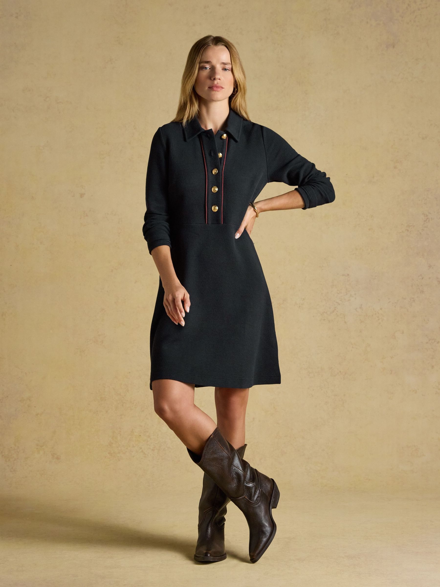 Navy - Jacquard Dress