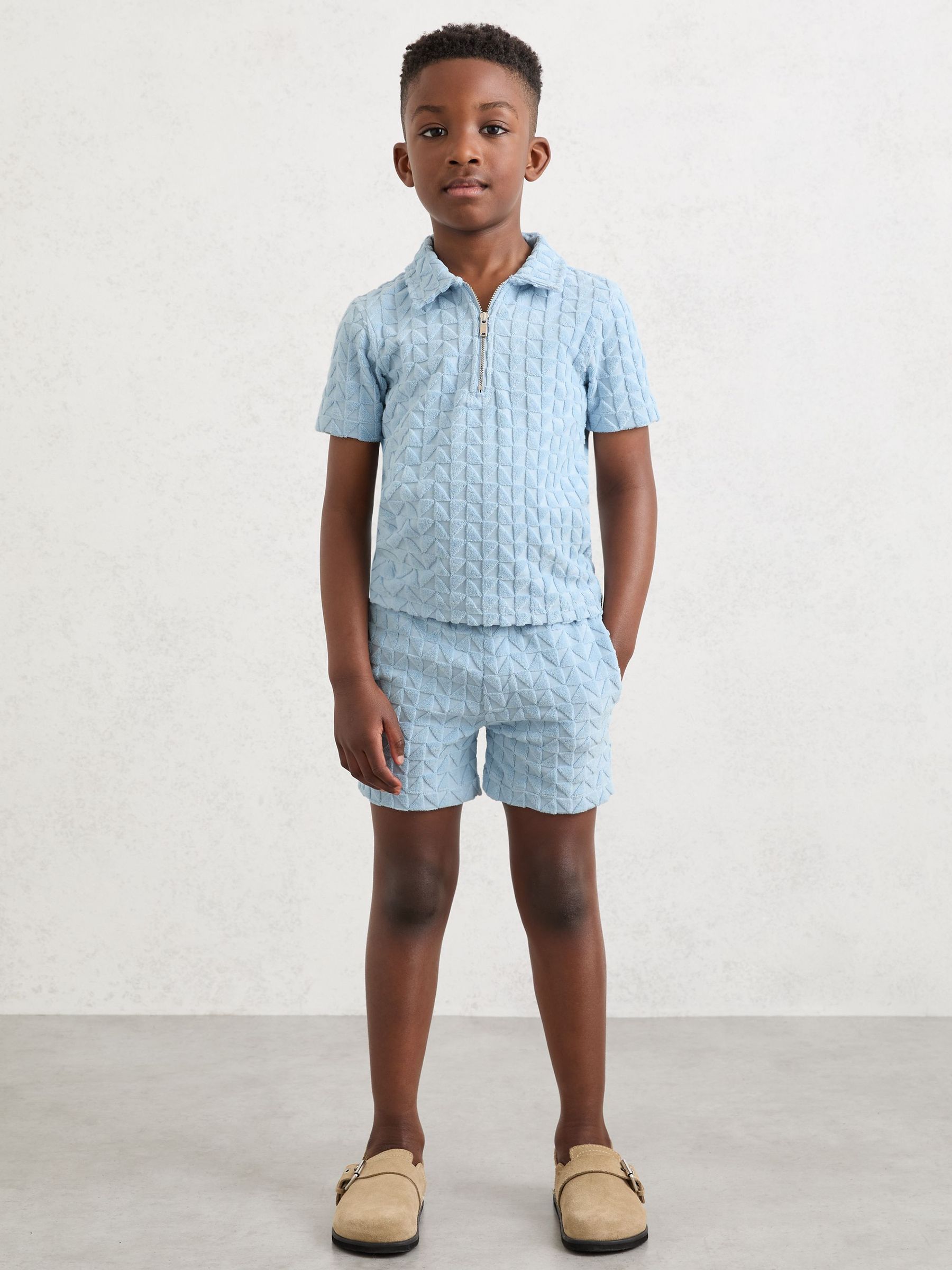 Polo Shirt in Soft Blue (W08139) | £28