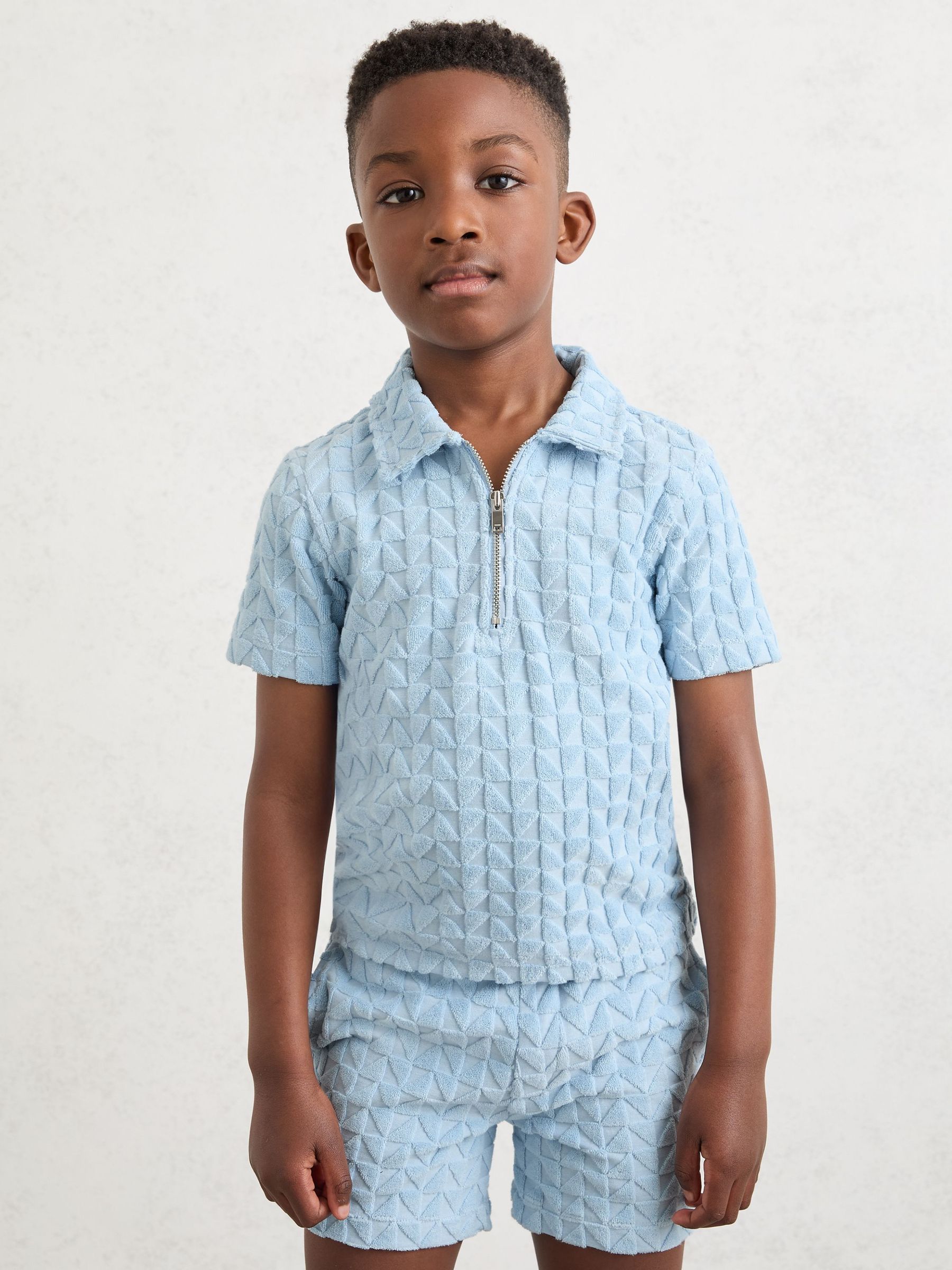 Polo Shirt in Soft Blue (W08156) | £32