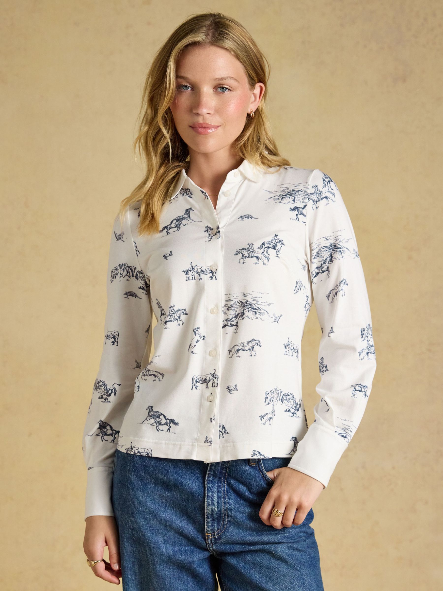 Western - Cotton Rich Printed Jersey Shirt