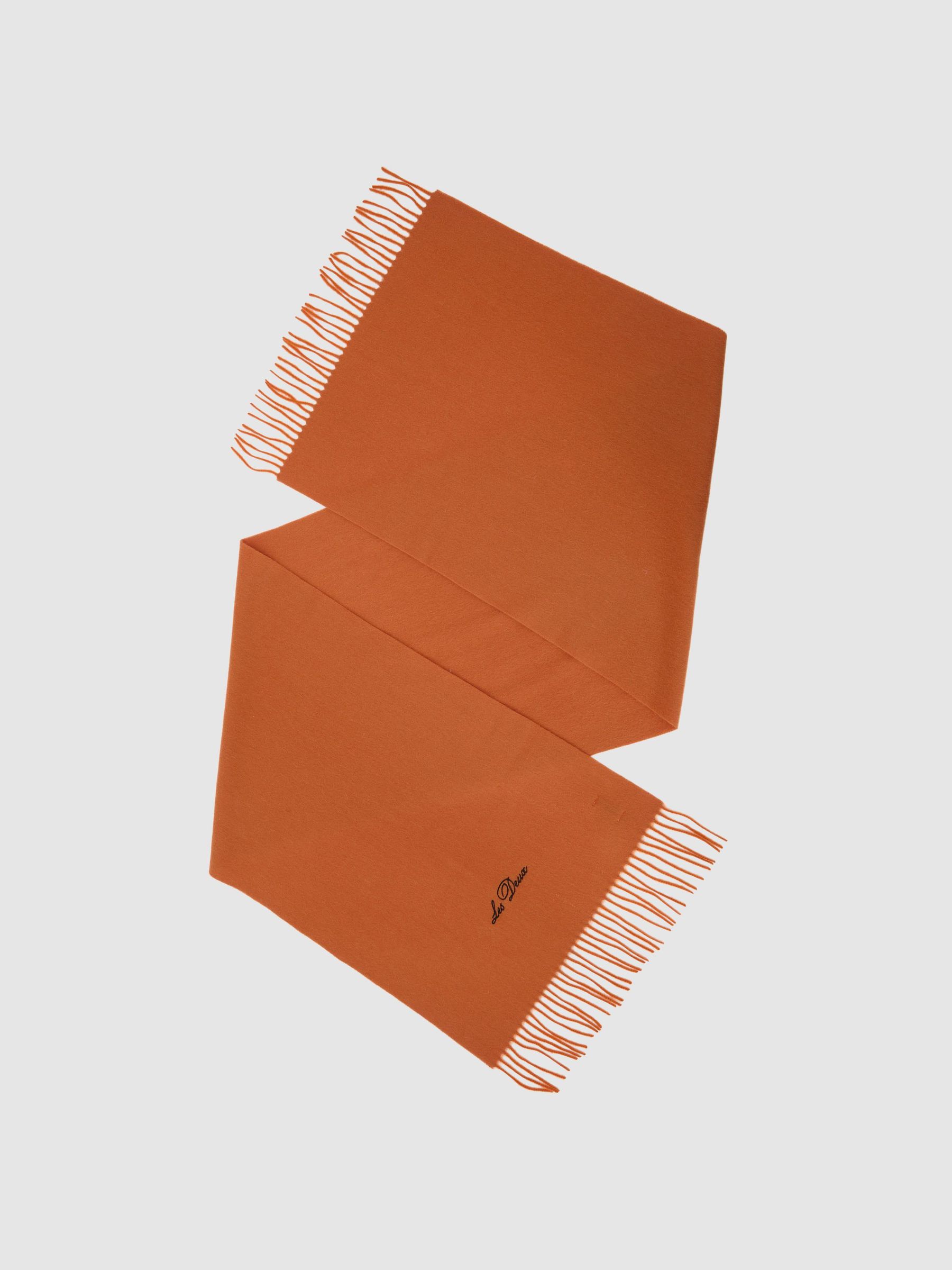 Wool Logo Embroidered Scarf in Gold Flame (W10827) | £69