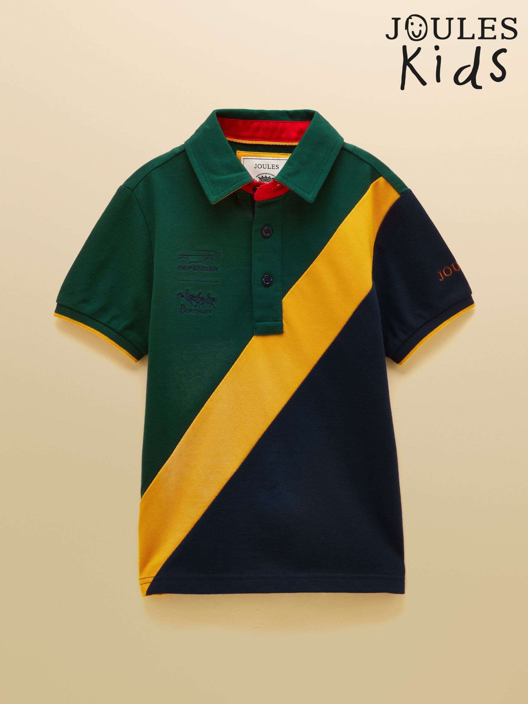 Green & Navy - Kids' Cotton Pique Polo Shirt