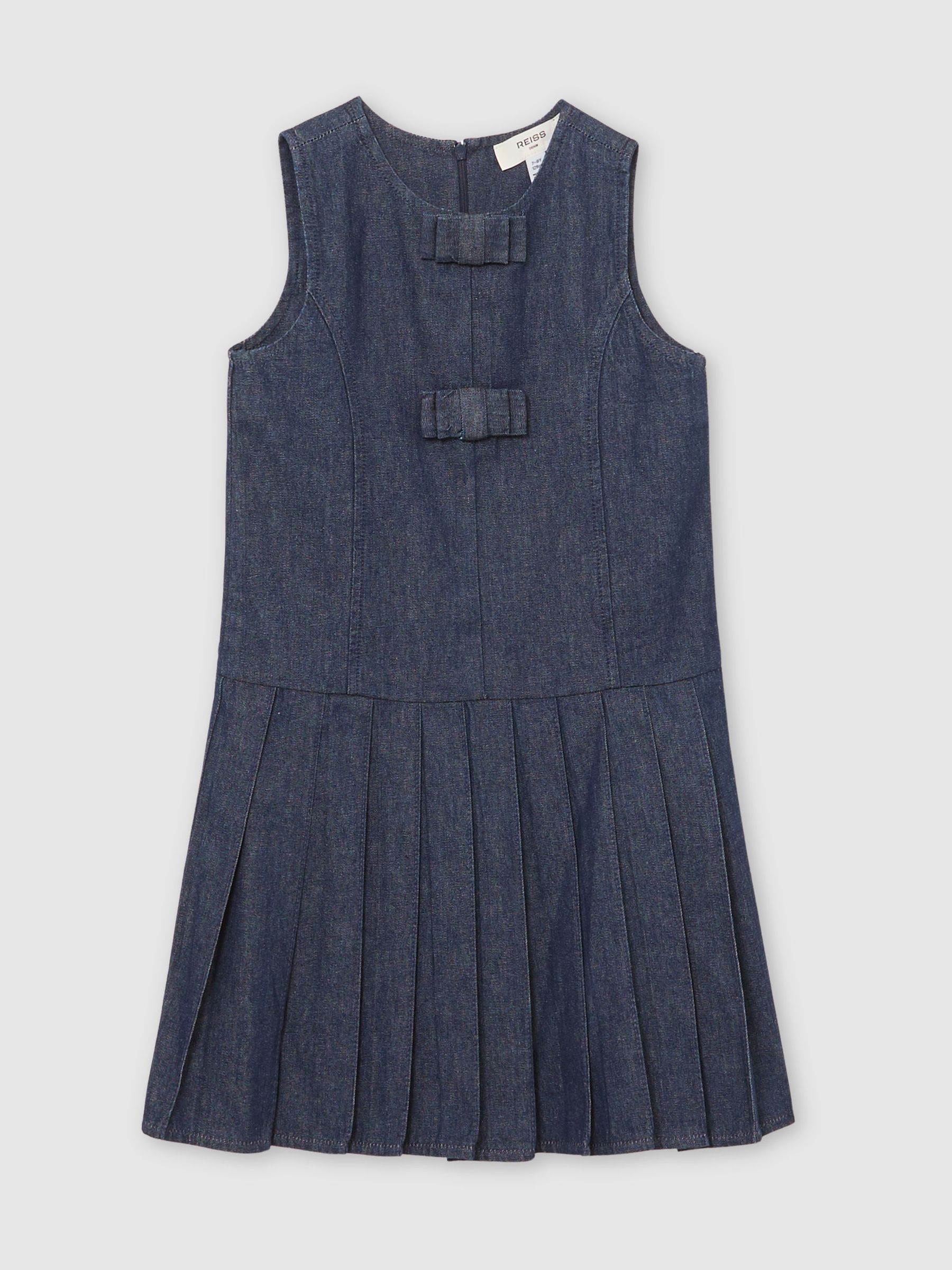 13-14 yrs Sleeveless Pleated Denim Dress in Indigo (W13062) | £63
