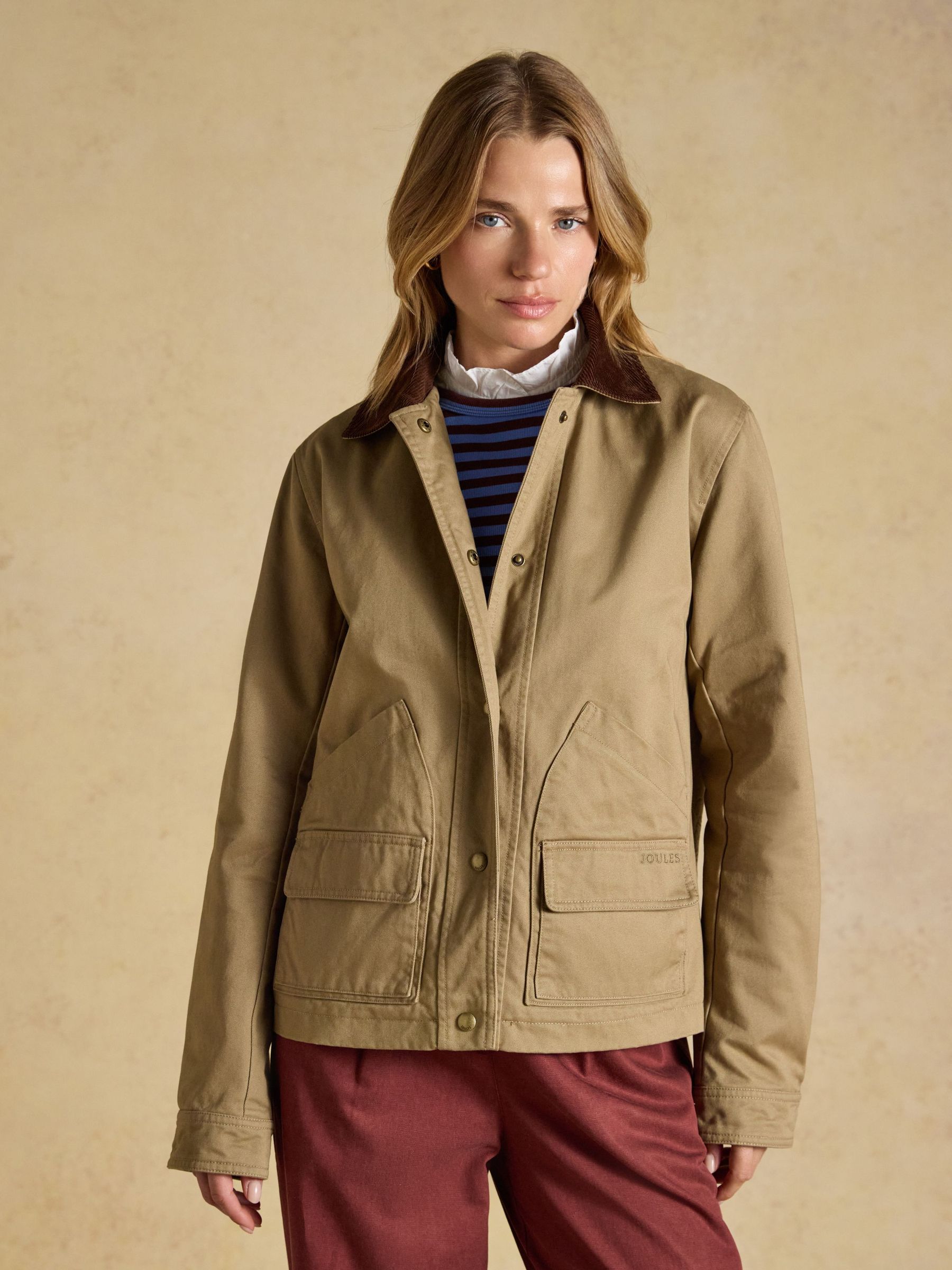 Tan Brown - Embroidered Barn Jacket