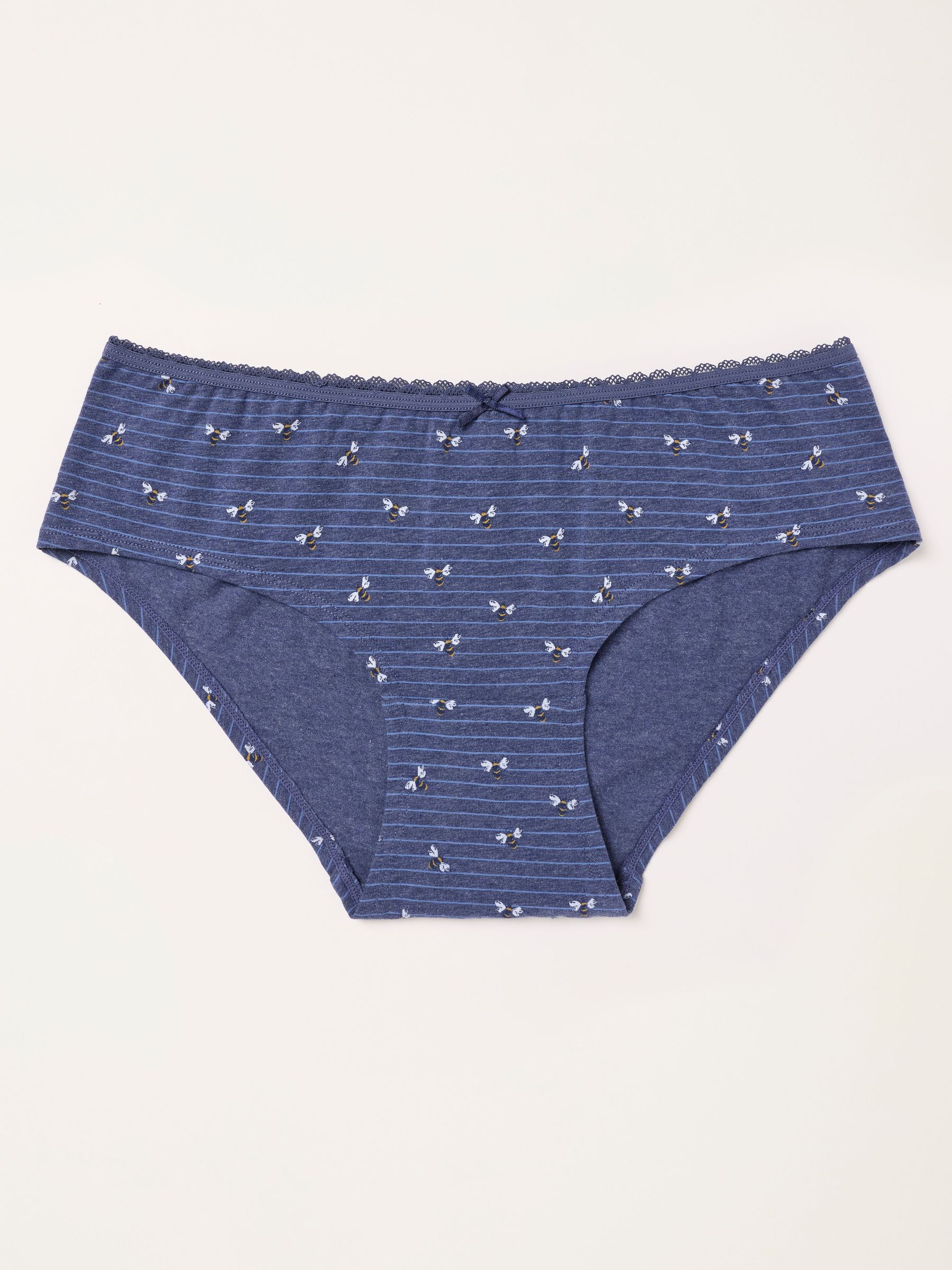 Blue Marl - Stripe Bee Short Knickers