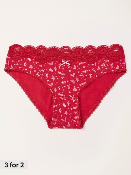Red - Festive Bow Classic Knickers