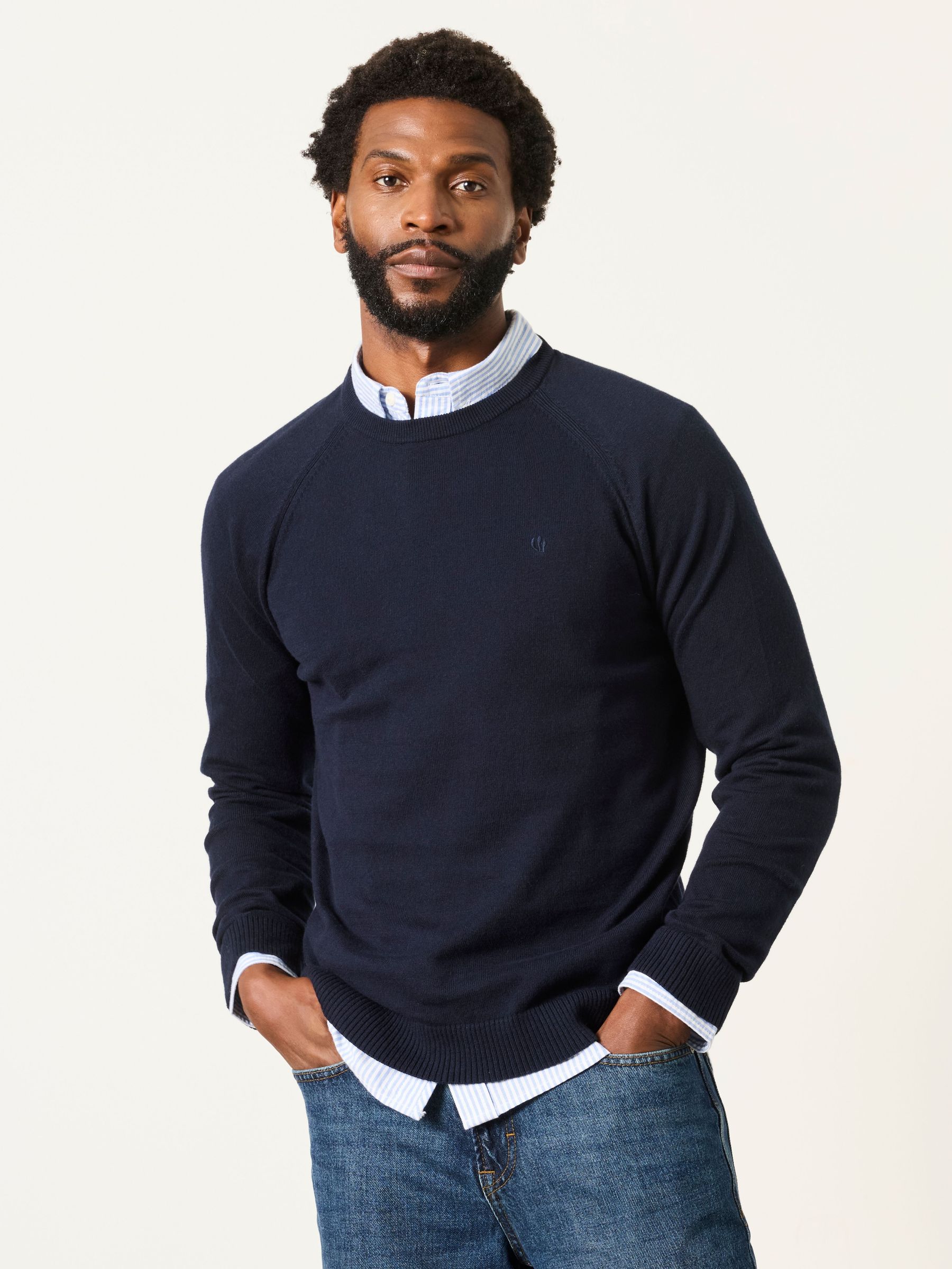Navy - Regular Crew Neck Knitted Jumper