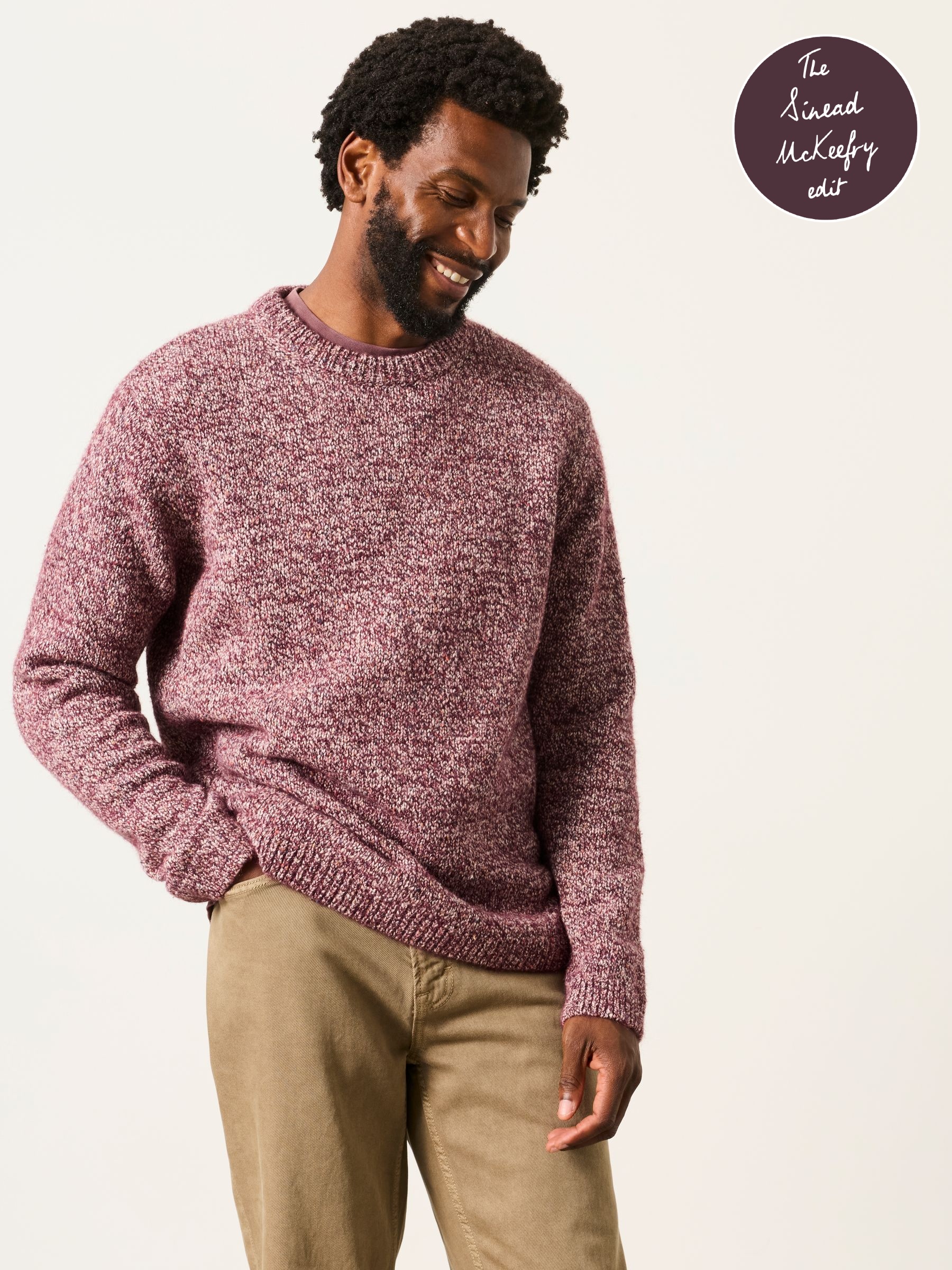 Burgundy Red - Regular Knitted Crew Neck Jumper