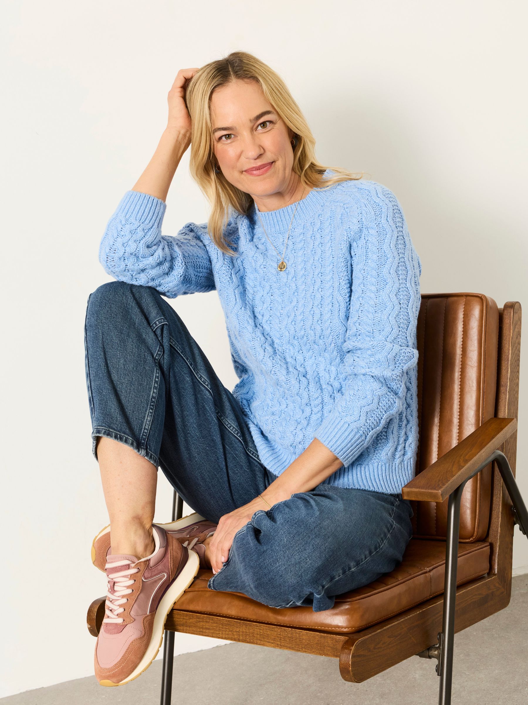 Chambray Blue - Knitted Cable Jumper