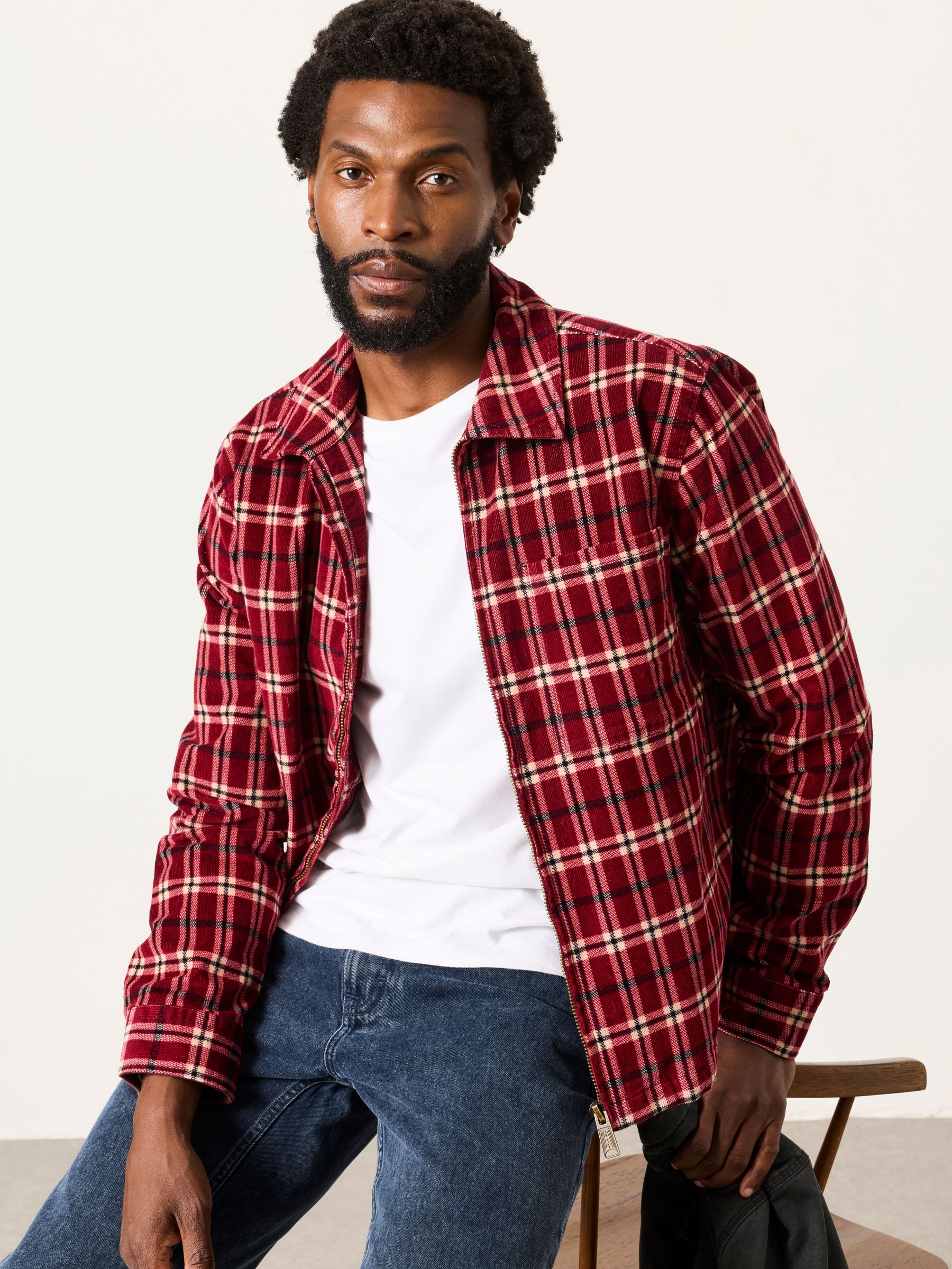 Red - Regular Cord Overshirt