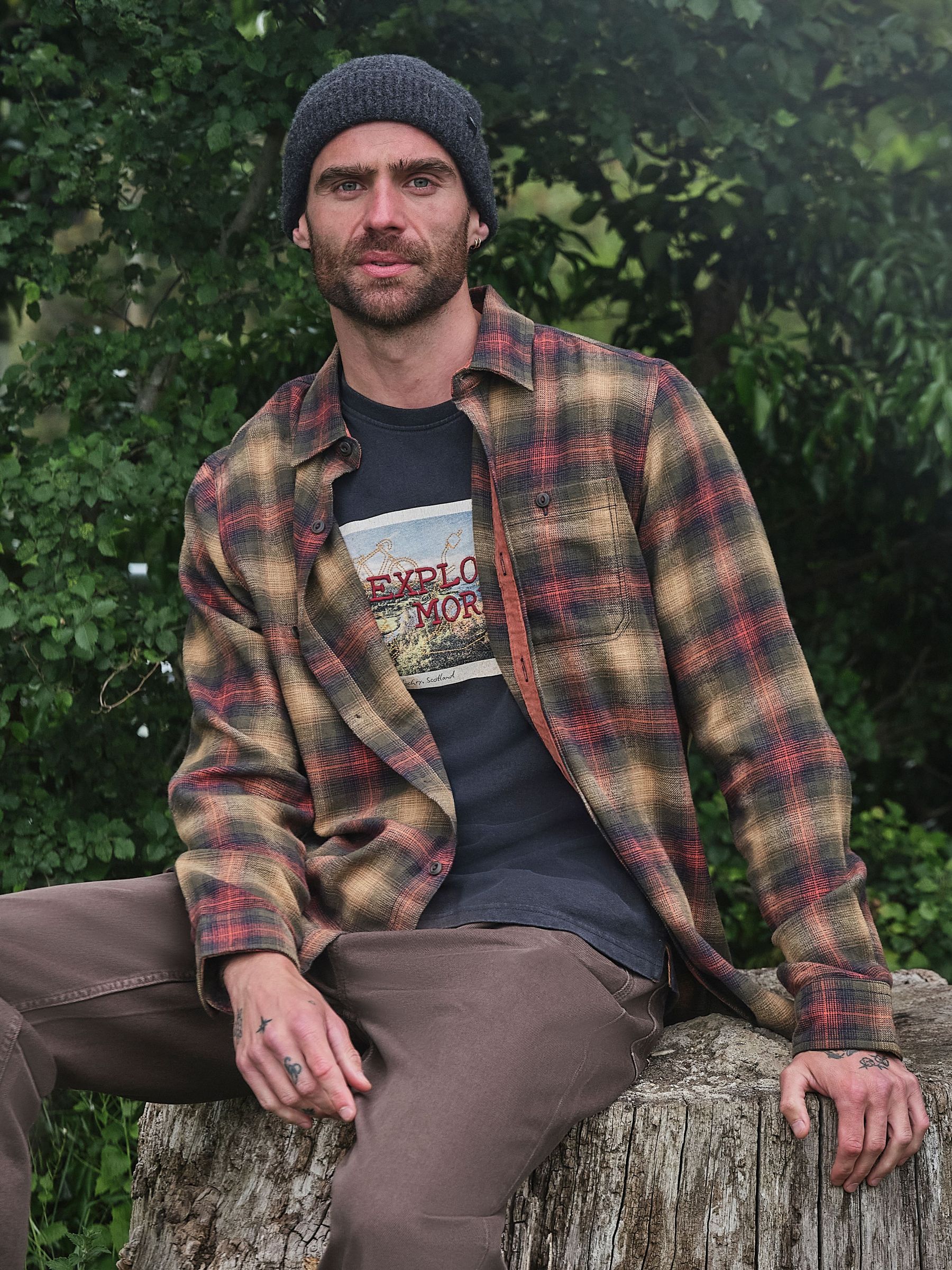 Brown - Regular Long Sleeve Check Shirt