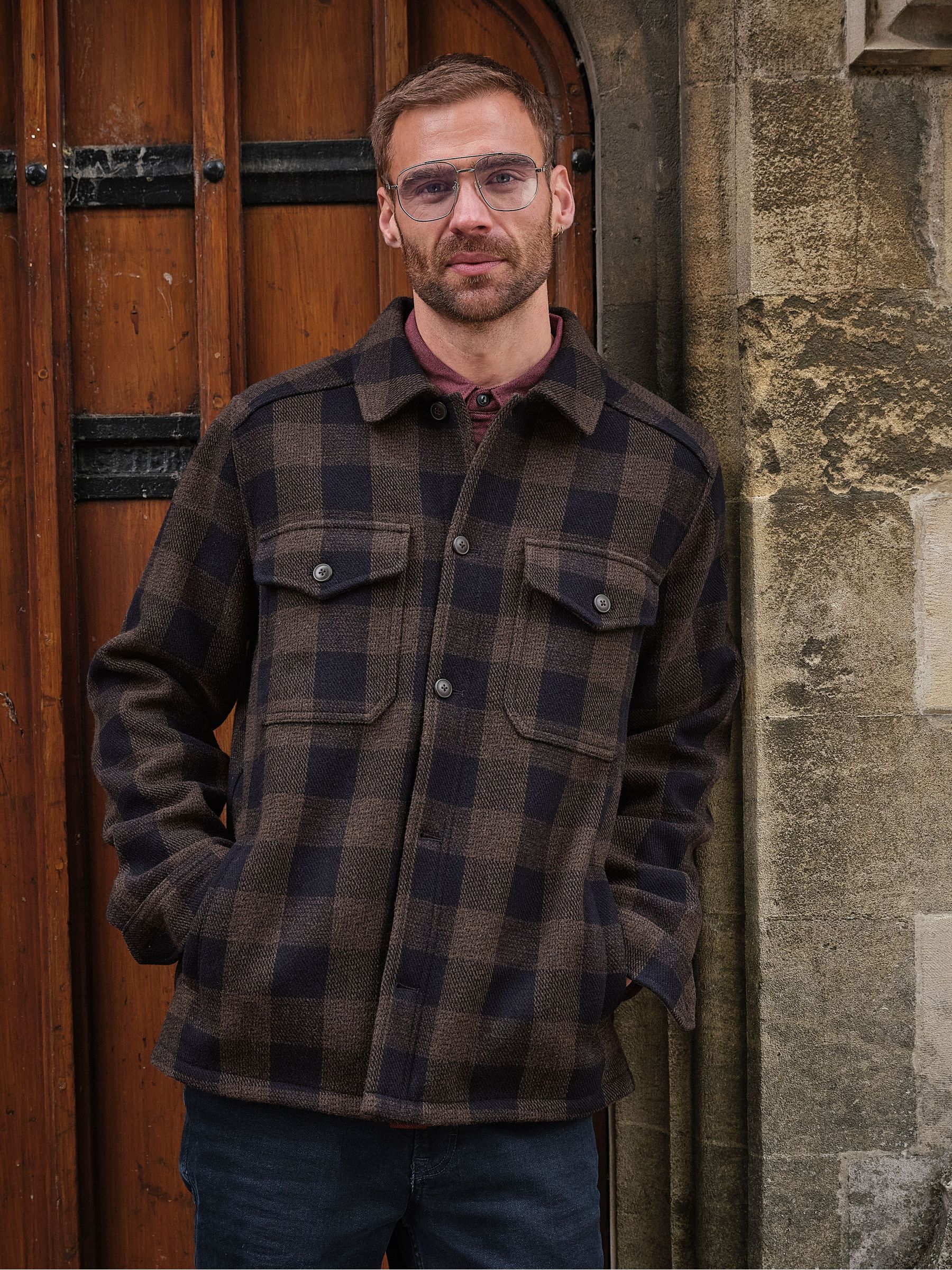 Khaki Green - Regular Wool Mix Bonded Overshirt