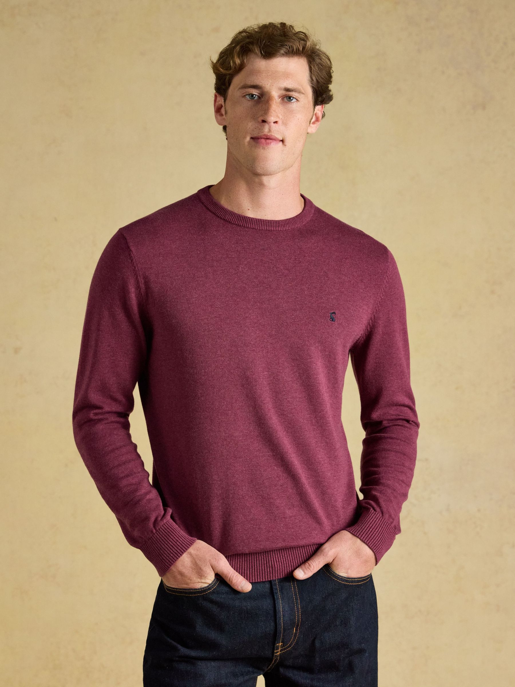 Purple - Regular Crew Neck Knitted Jumper